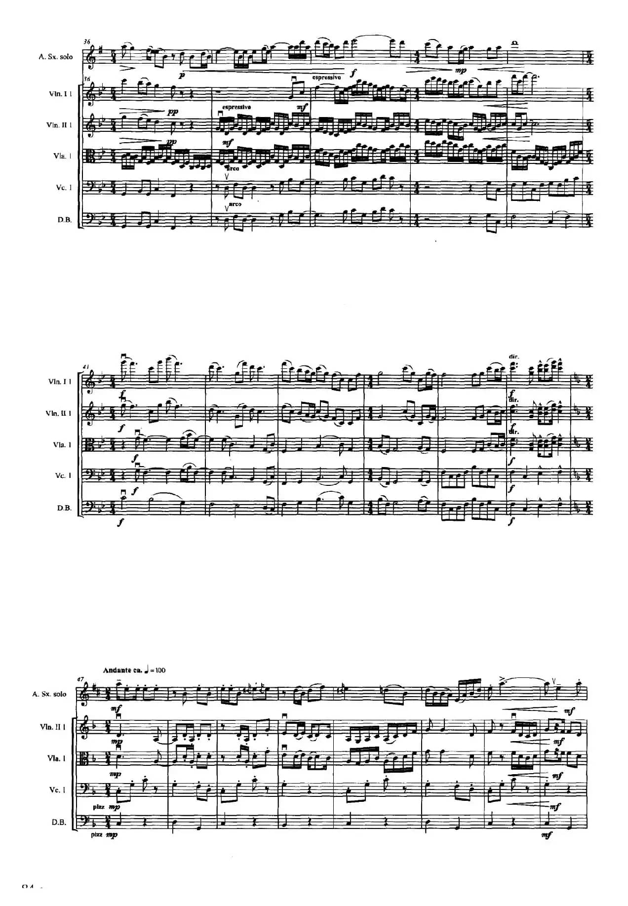 道情（萨克斯+弦乐队总谱）