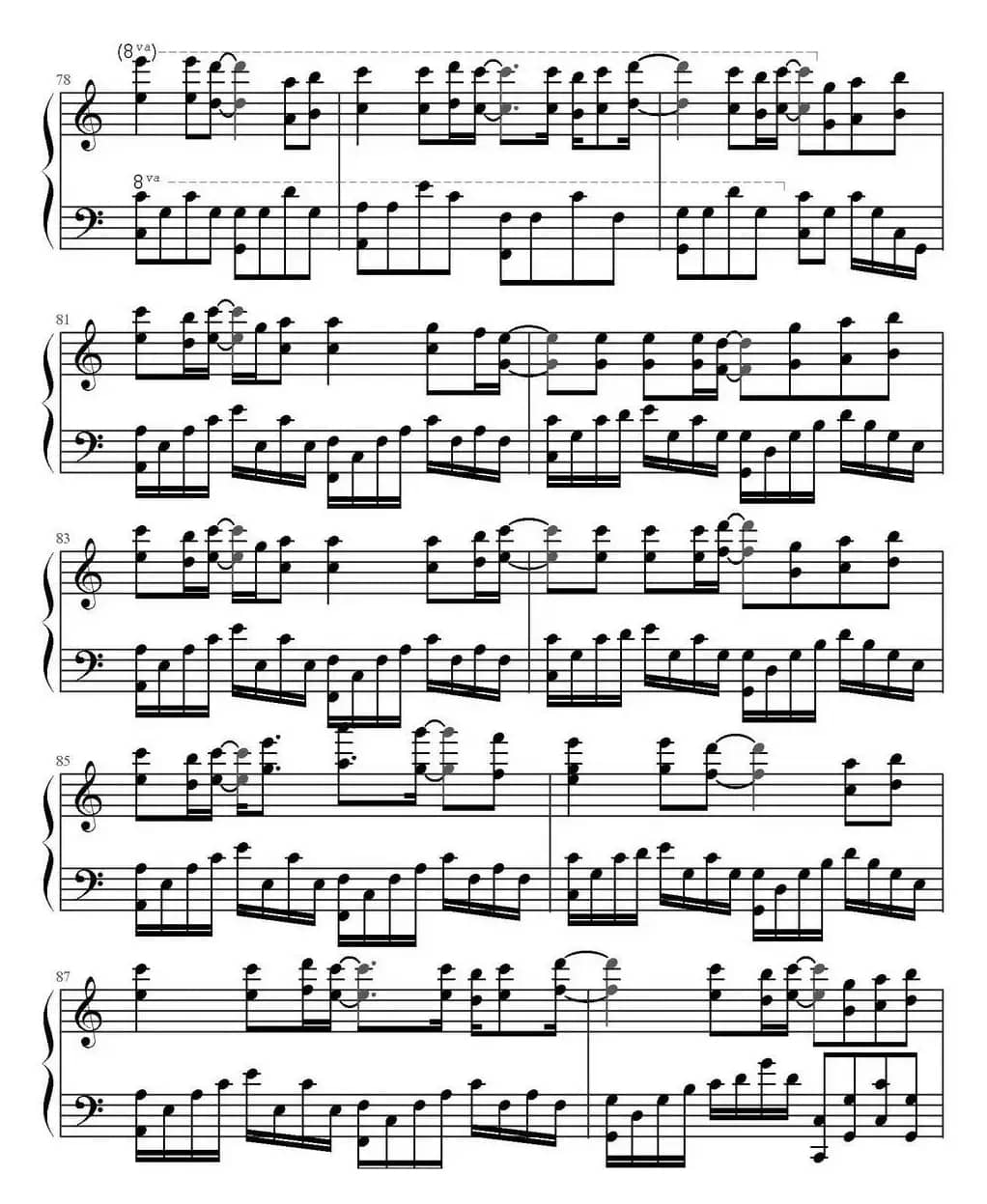 平凡之路（C大调易弹版）