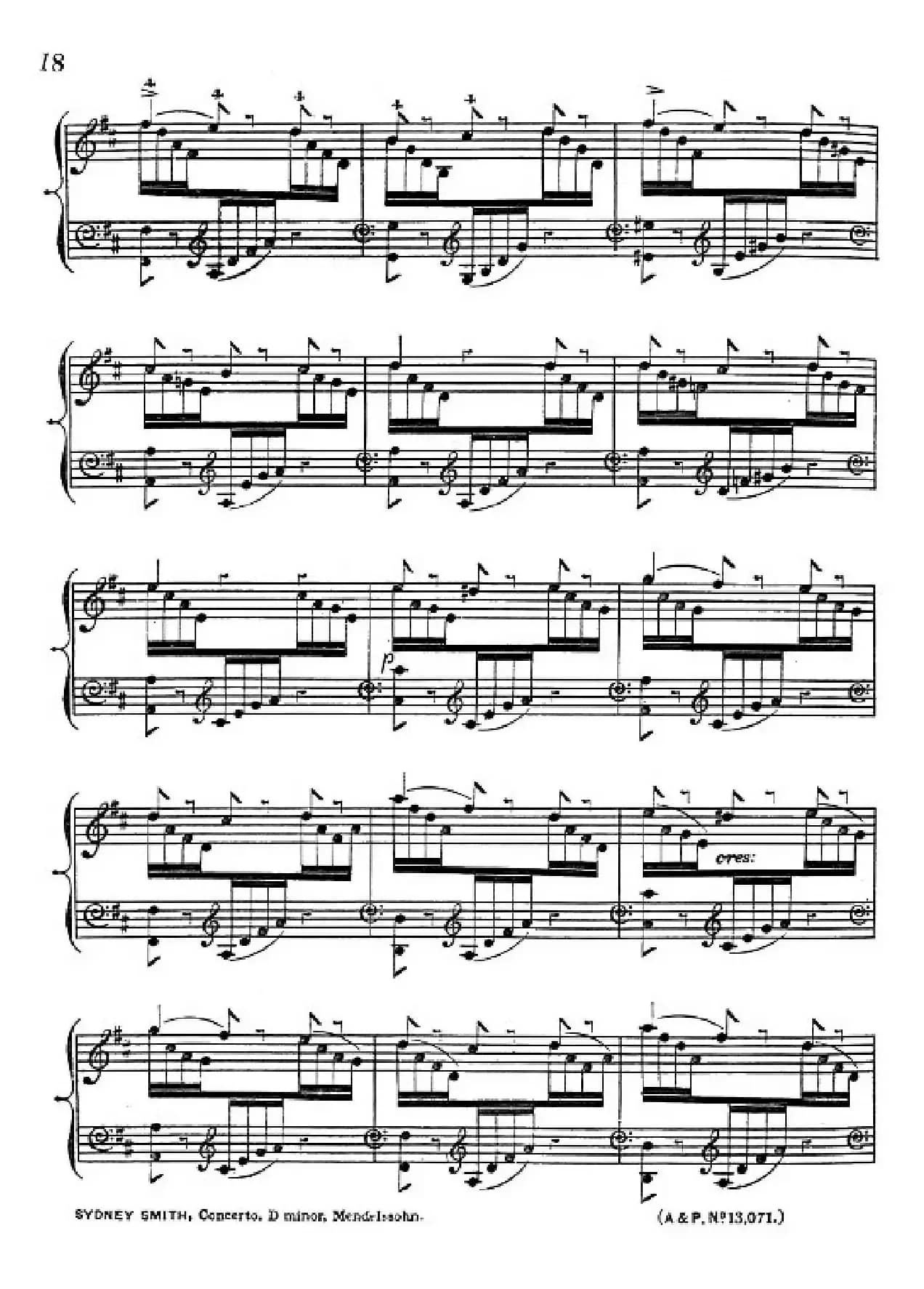 d小调第二钢琴协奏曲(钢琴独奏版)