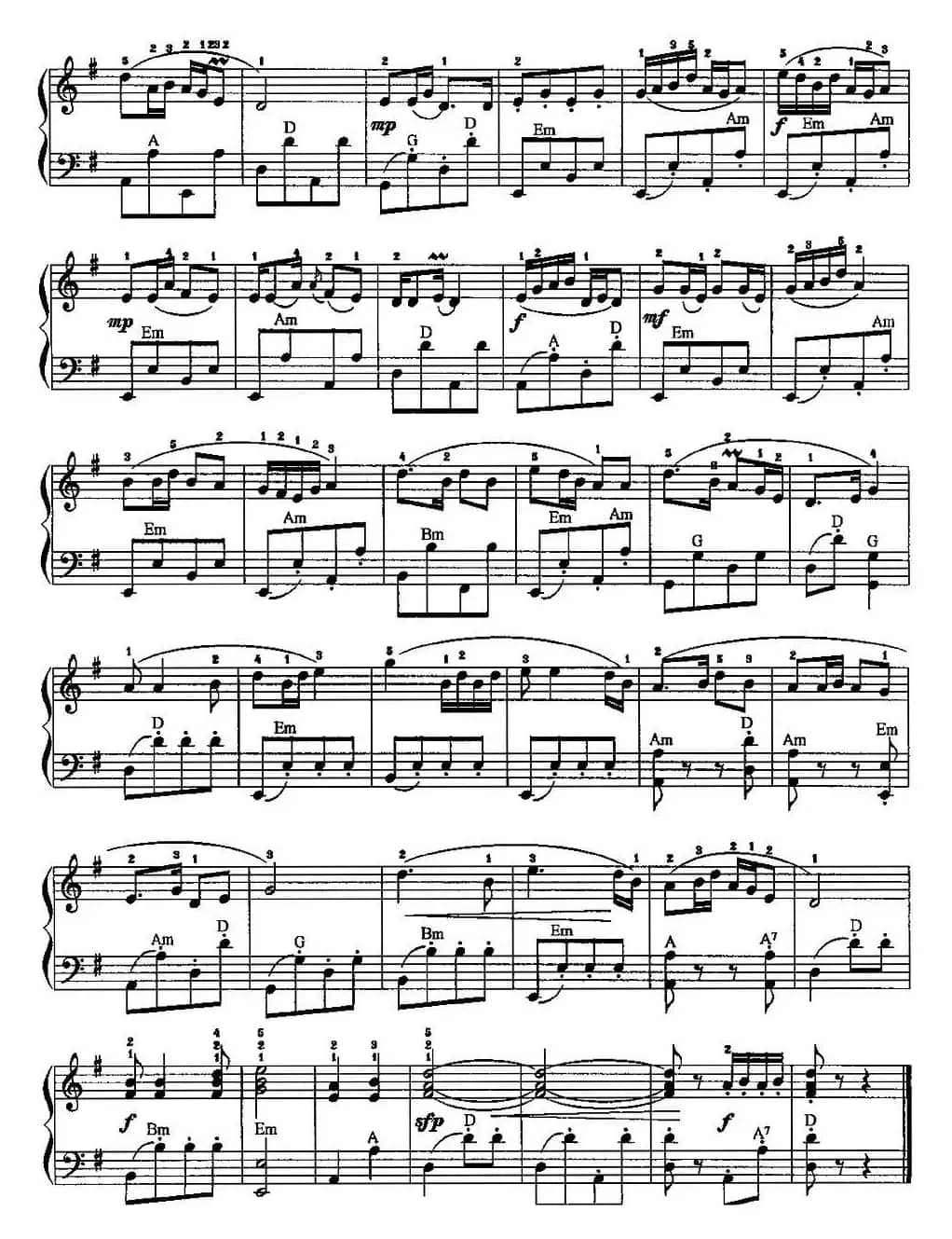 中国民歌手风琴曲集：57、采花茶舞曲