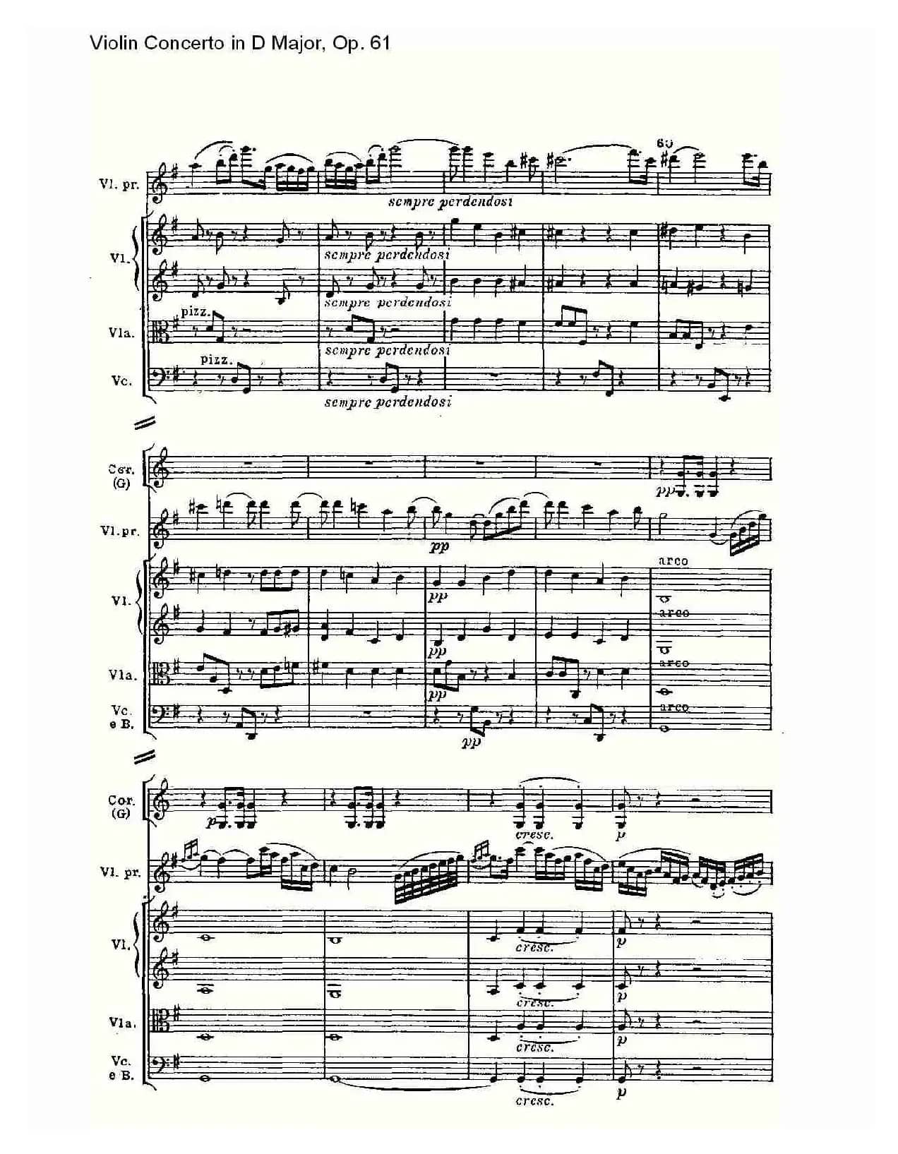 D大调小提琴协奏曲 Op.61 第二乐章