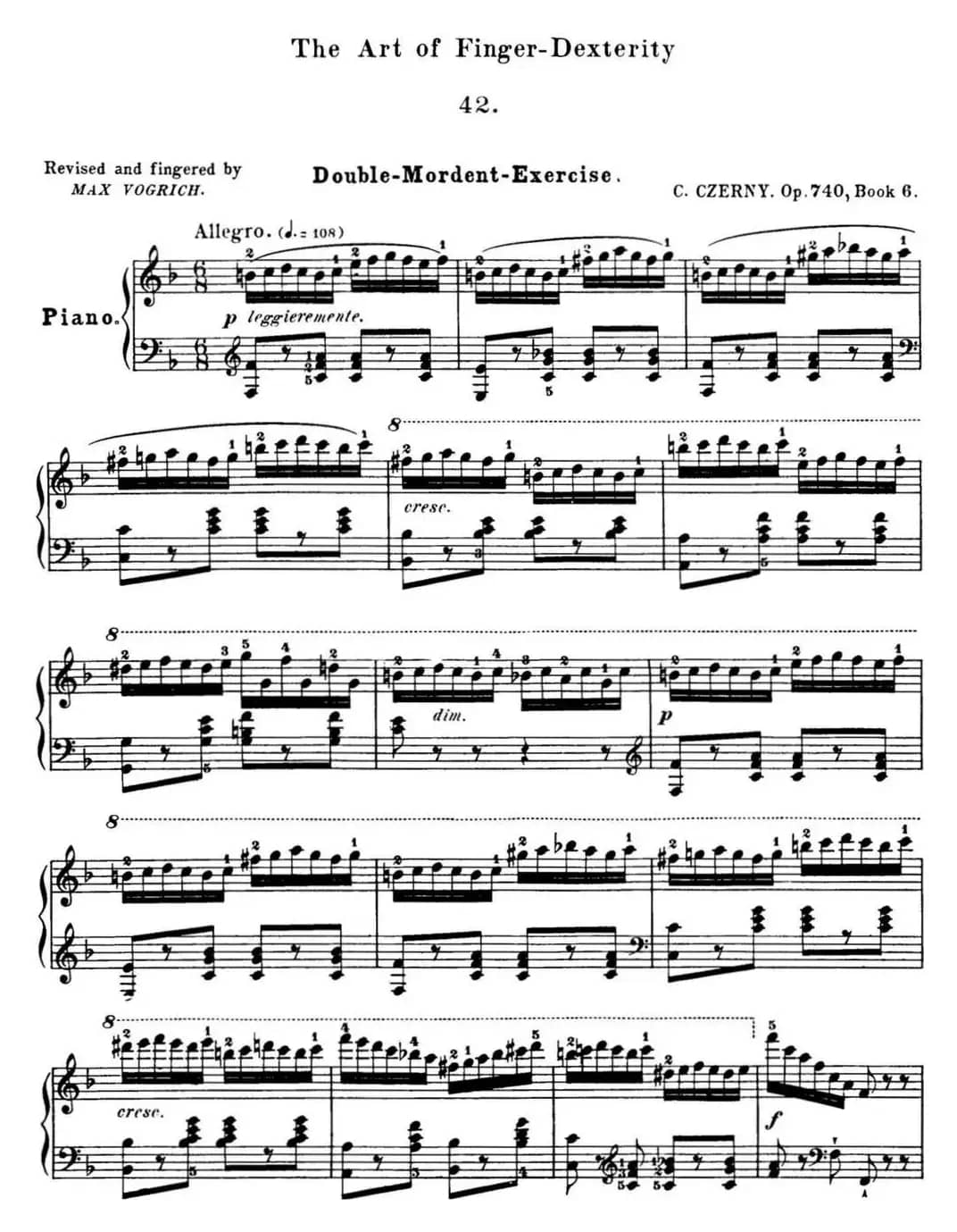 50首车尔尼Op.740钢琴手指灵巧技术练习曲（NO.42）