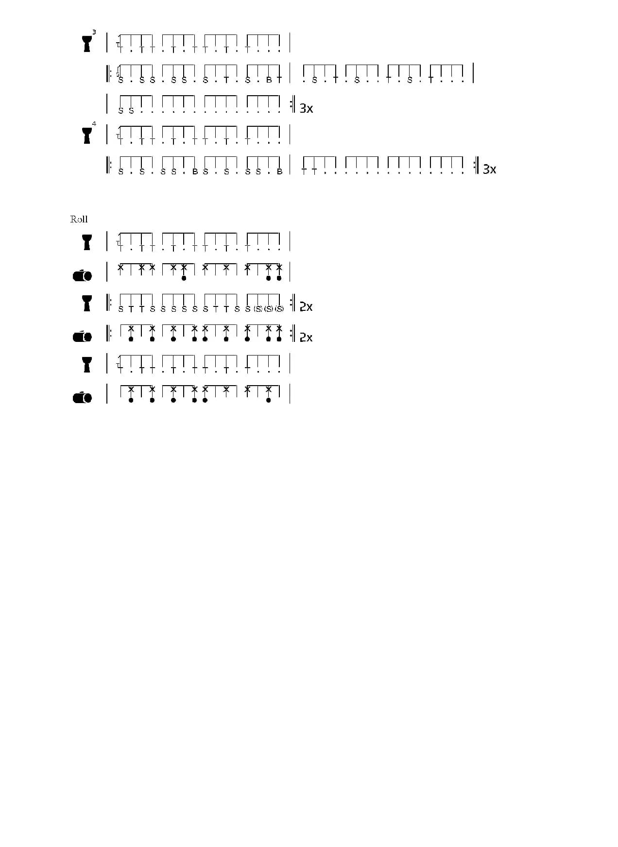 Ke bendo（非洲手鼓谱）