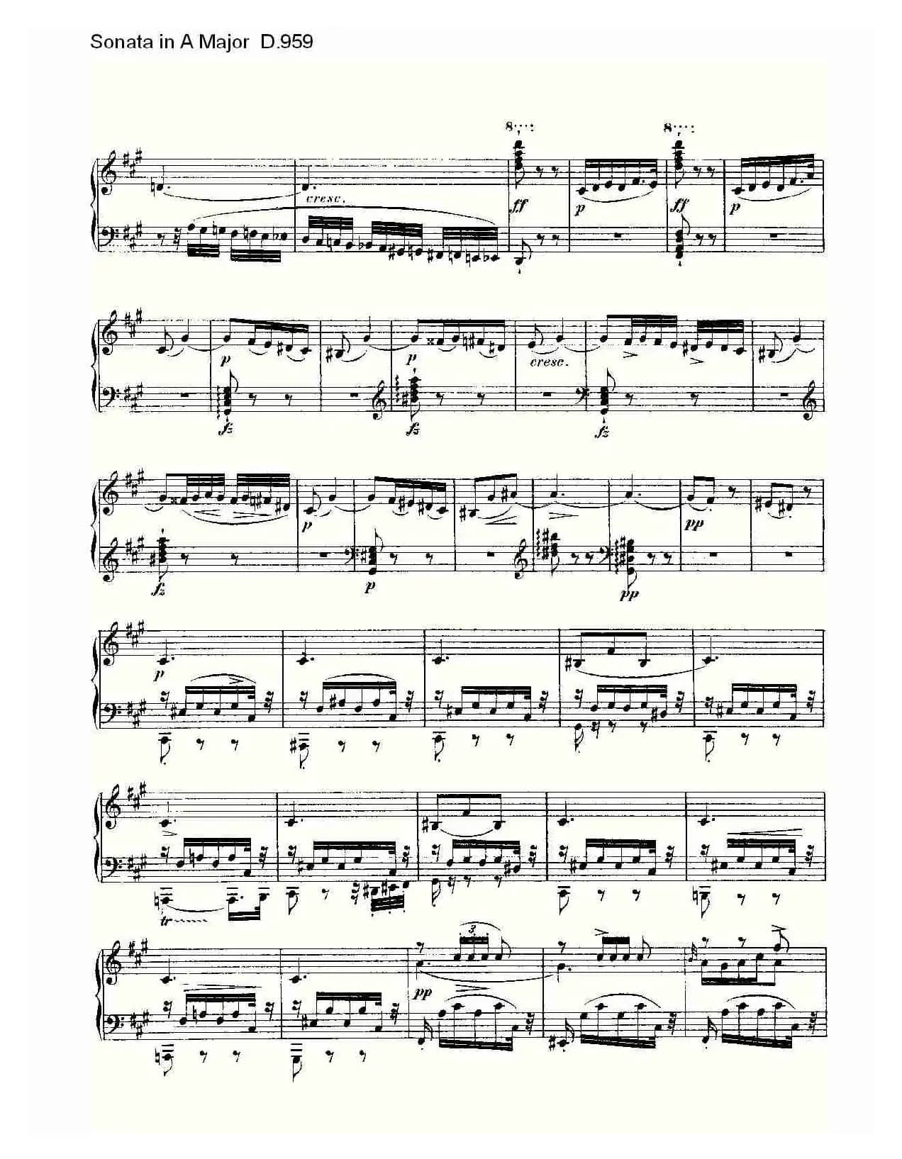Sonata in A Major D.959（A大调奏鸣曲 D.959）