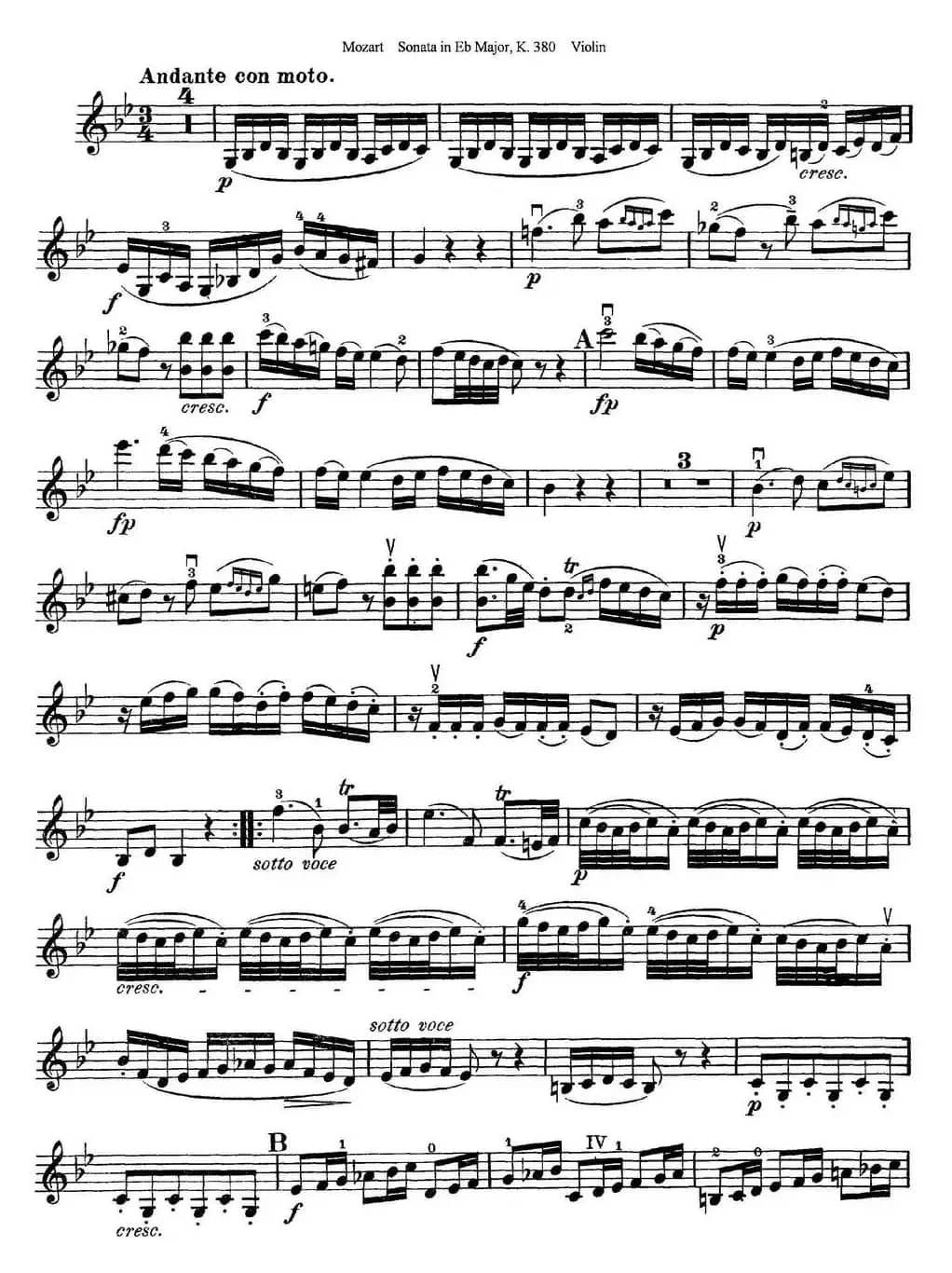 Violin Sonata in Eb Major K.380