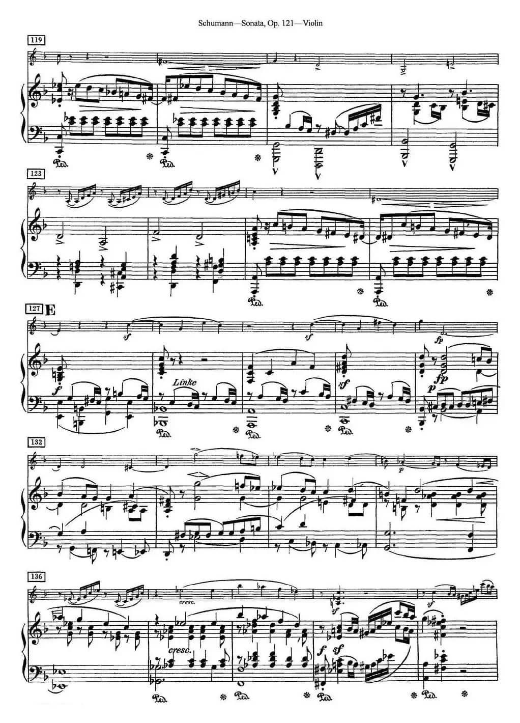 Violin Sonata Op.121（小提琴+钢琴伴奏）