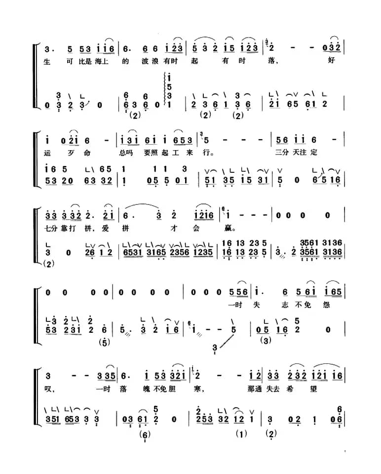 爱拼才会赢（弹唱谱）