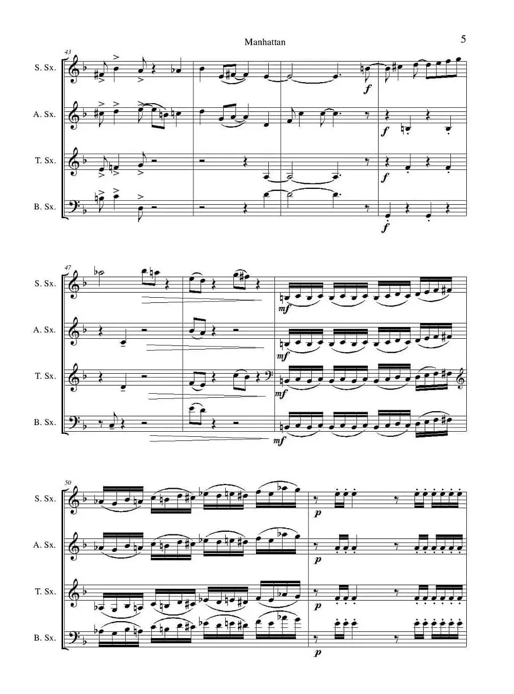 Manhattan score（四重奏）