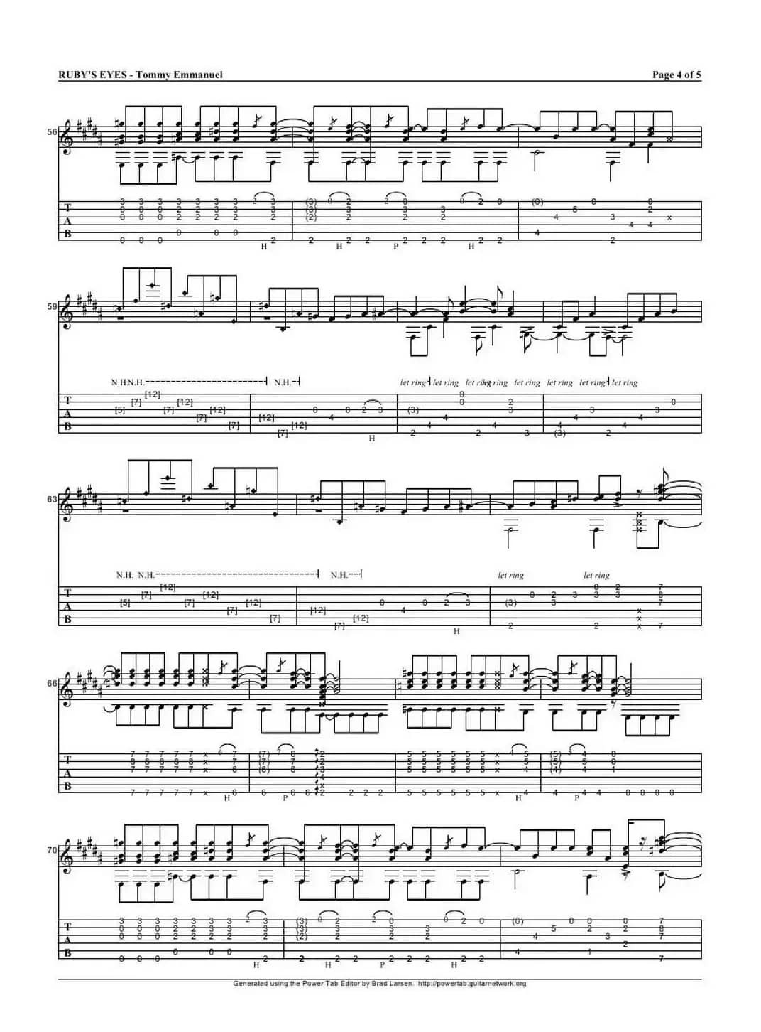 tommy emmanuel： rubys eyes（指弹吉它）