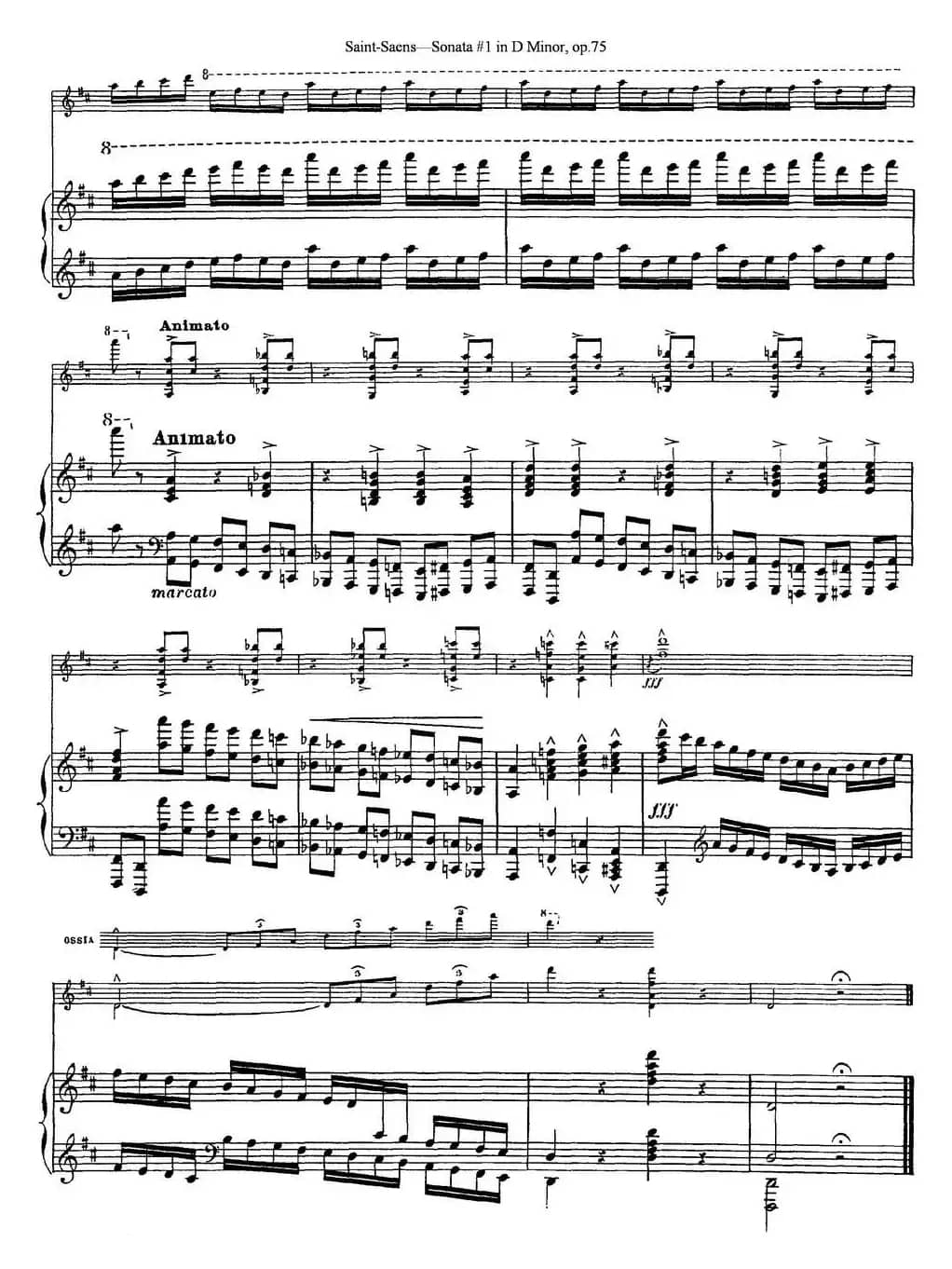 Violin Sonata No.1 in D Minor Op.75（小提琴+钢琴伴奏）
