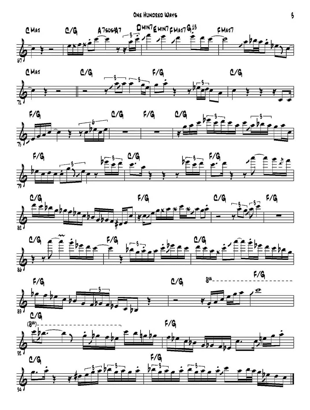 One Hundred Ways（中音萨克斯）