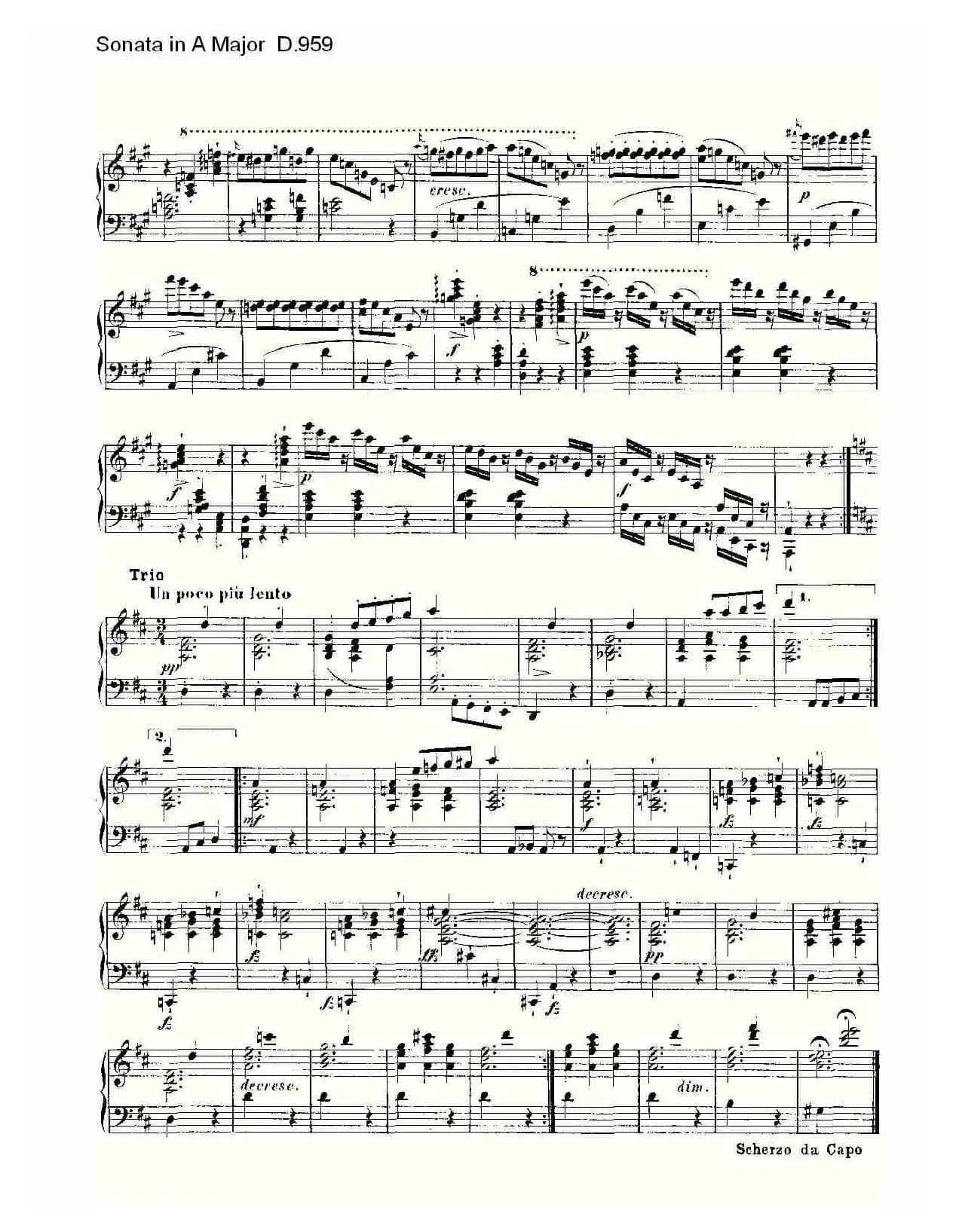 Sonata in A Major D.959（A大调奏鸣曲 D.959）