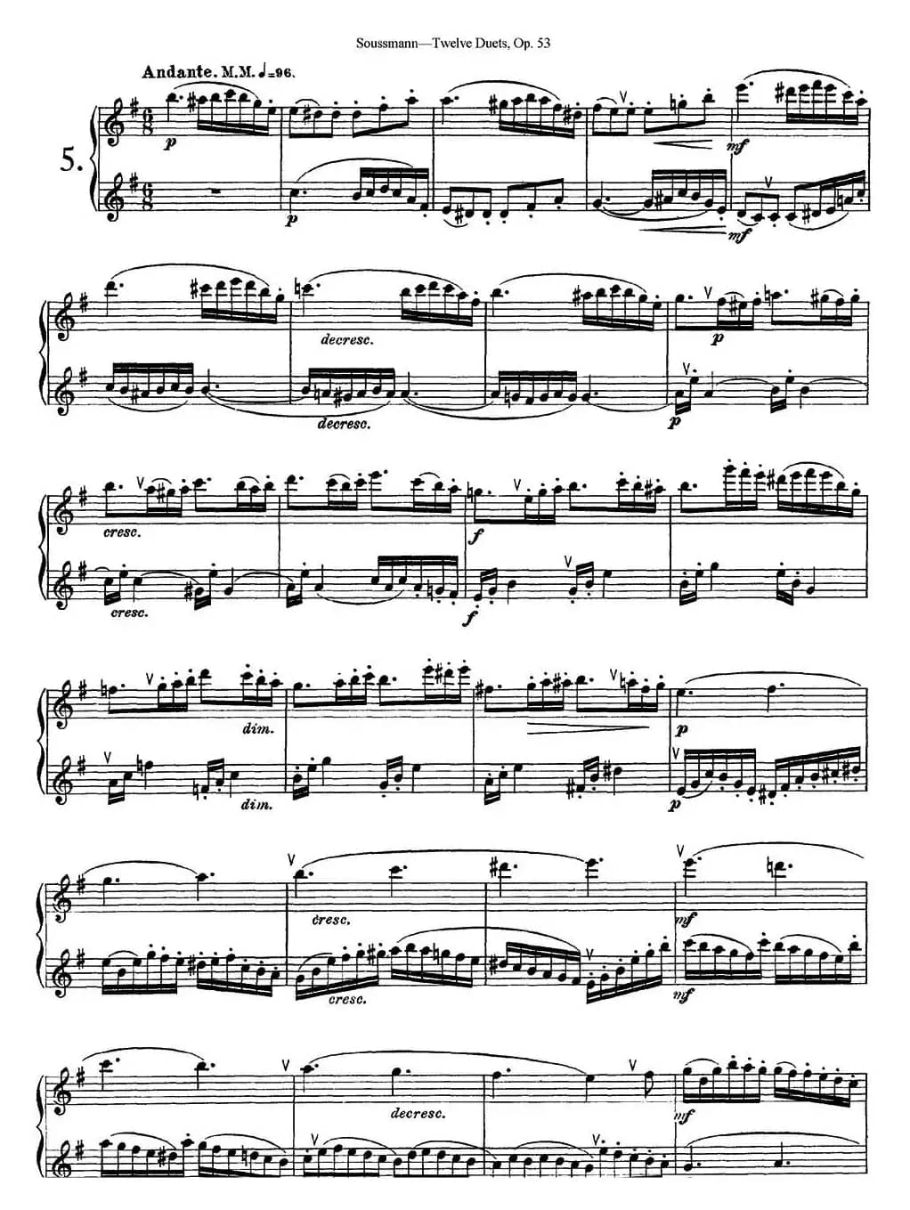 苏斯曼12首长笛重奏曲Op.53（NO.5）