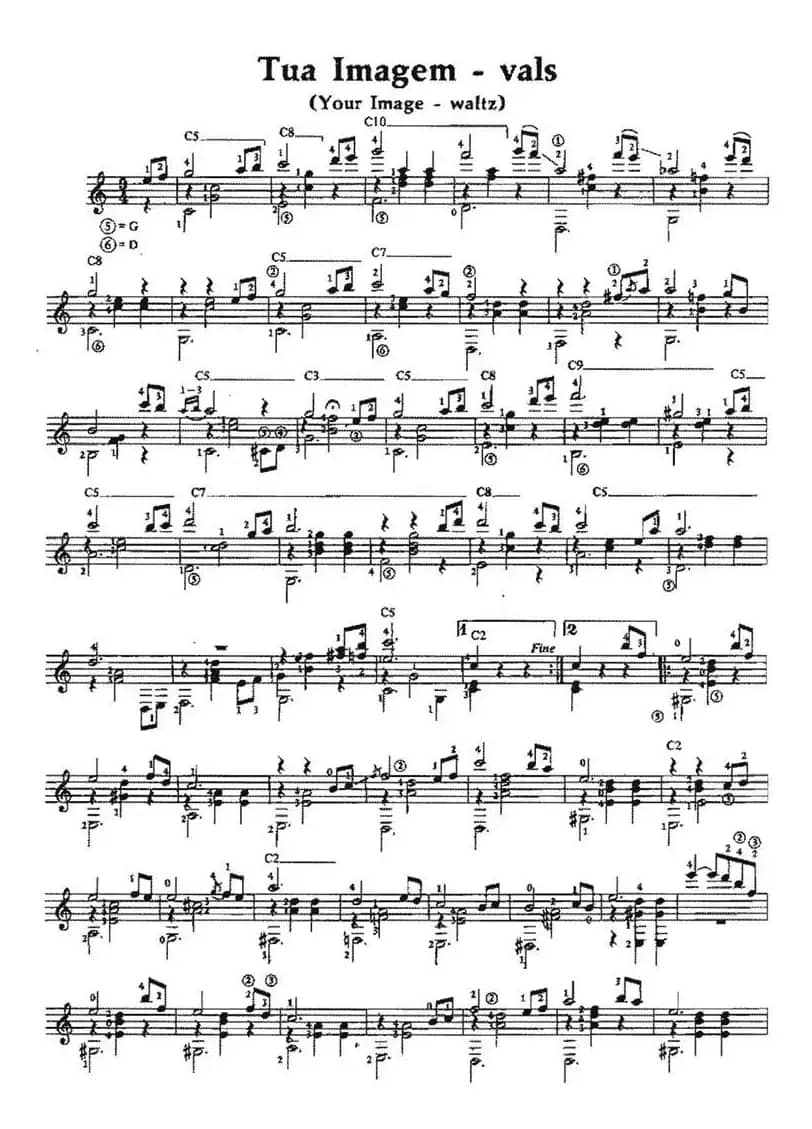 Tua Imagem-vals(古典吉他)