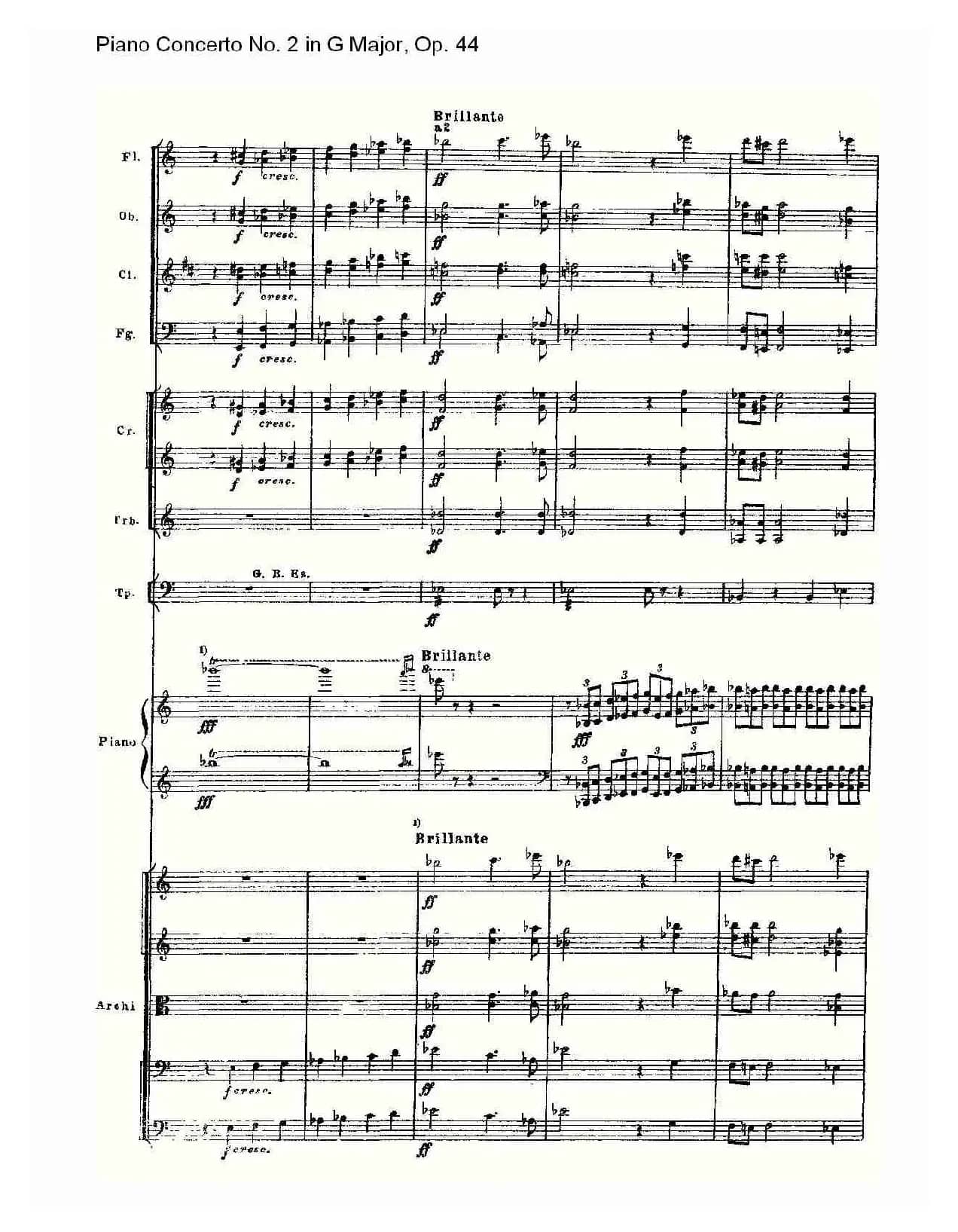 G大调第二钢琴协奏曲, Op.44第一乐章（二）