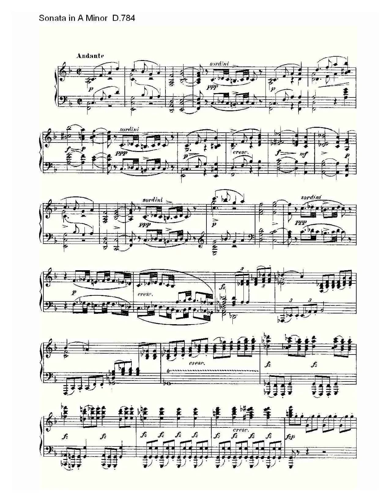 Sonata in A Minor D.784（A小调奏鸣曲D.784）