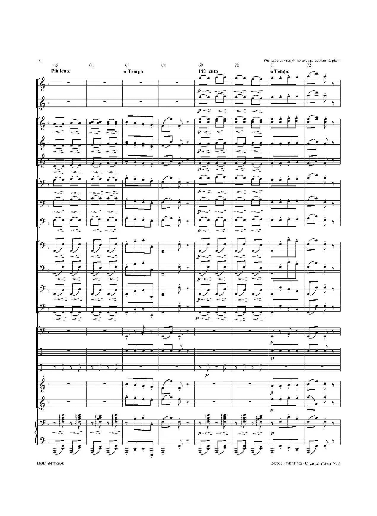 Ungarische Tnze No 5（十五重奏总谱）