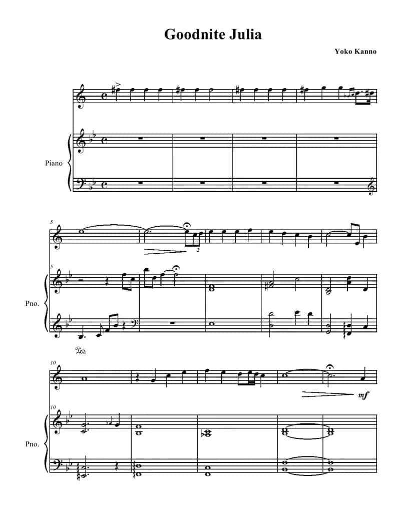 Goodnight Julia（小提琴+钢琴伴奏）