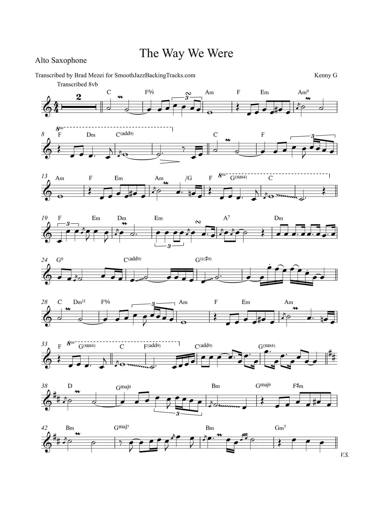 The Way We Were（中音萨克斯）