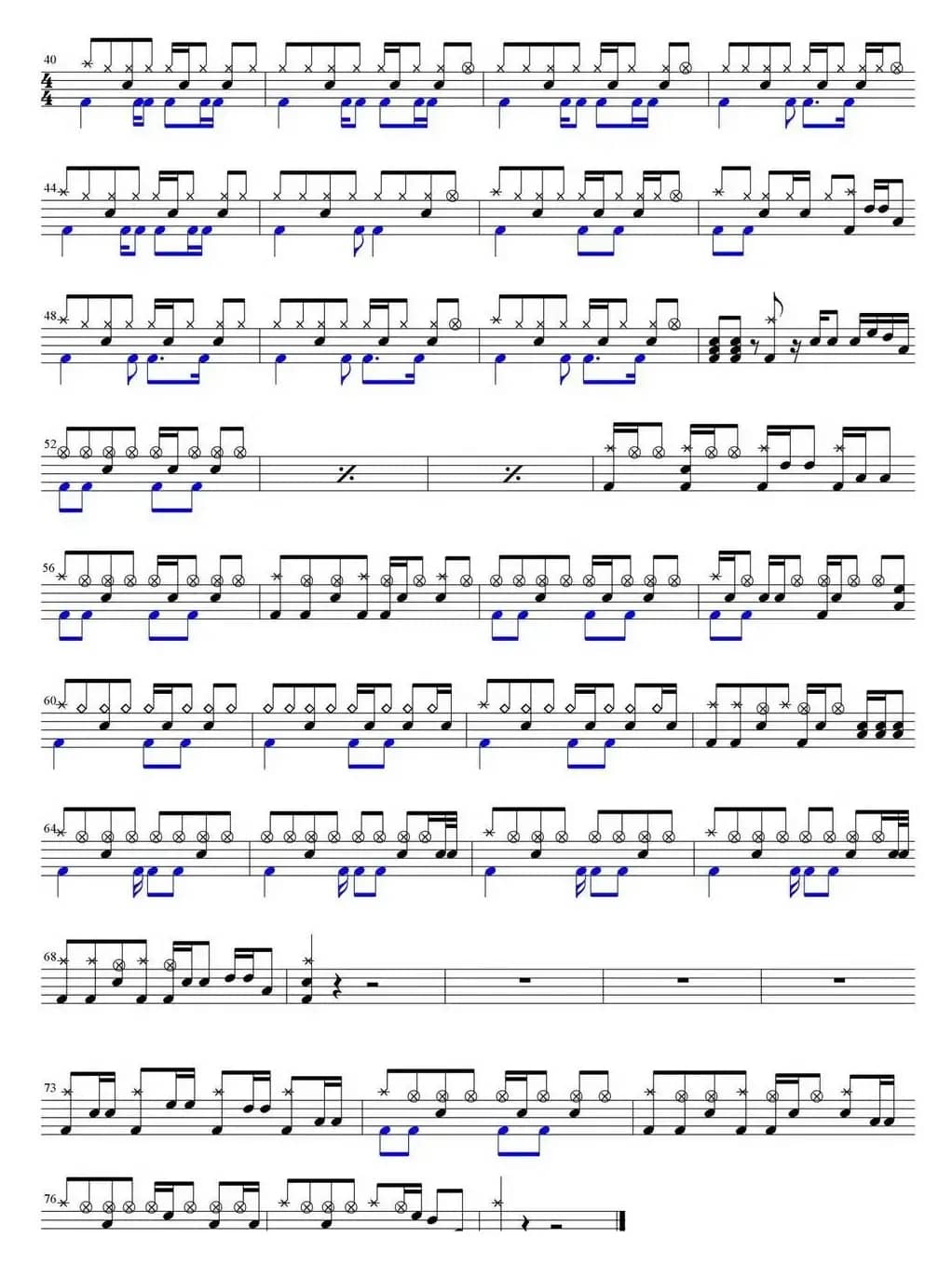 爵士鼓谱：陈奕迅 - 白色球鞋