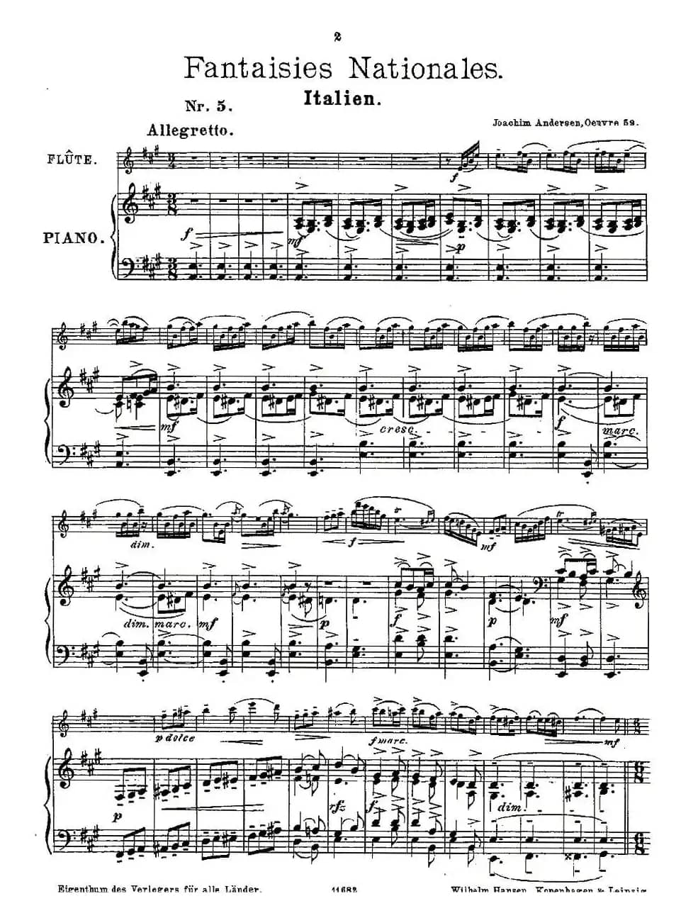 Fantaisies nationales. Op. 59, 5.（长笛+钢琴伴奏）