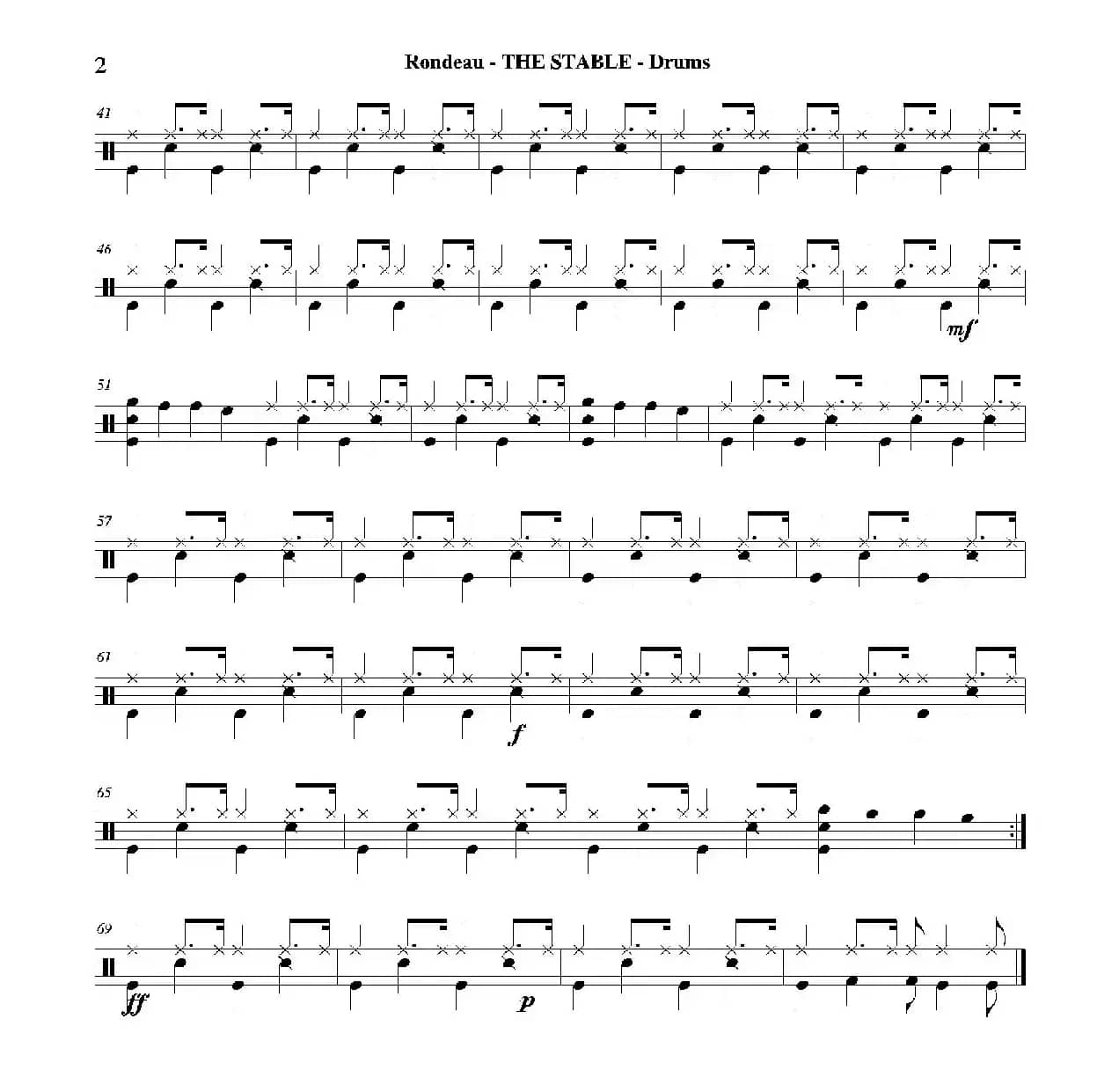 THE STABLE（爵士鼓分谱）