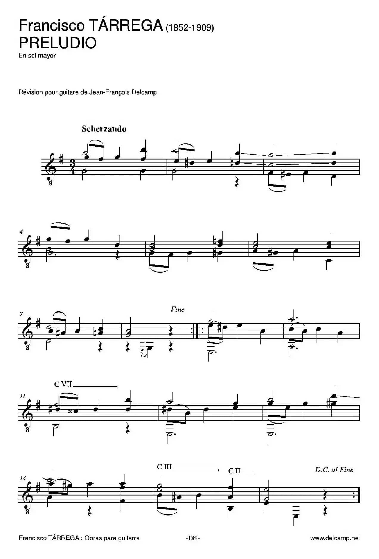 《塔雷加作品全集》第11部分（古典吉他）