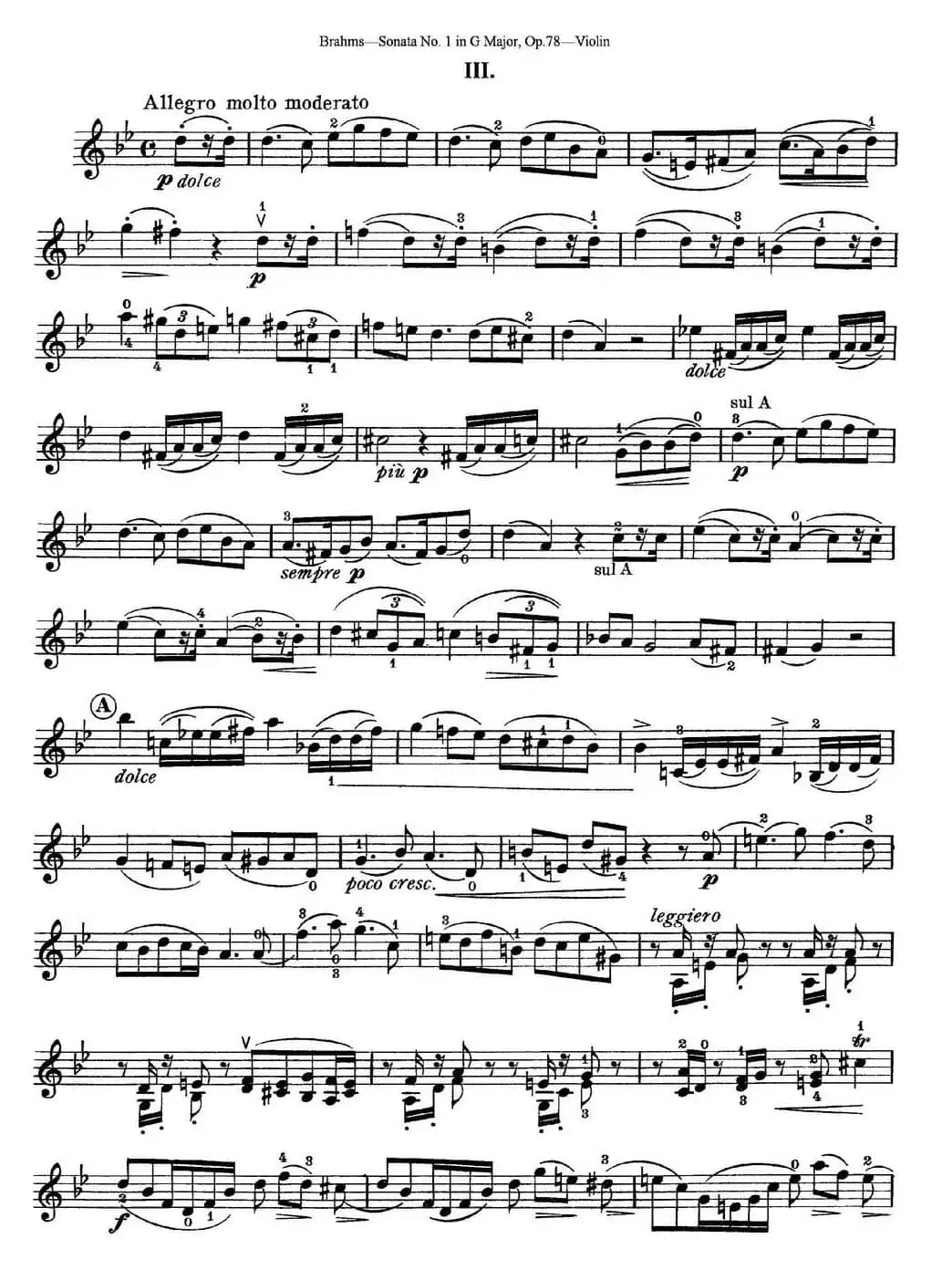 Violin Sonata No.1 in G Major Op.78