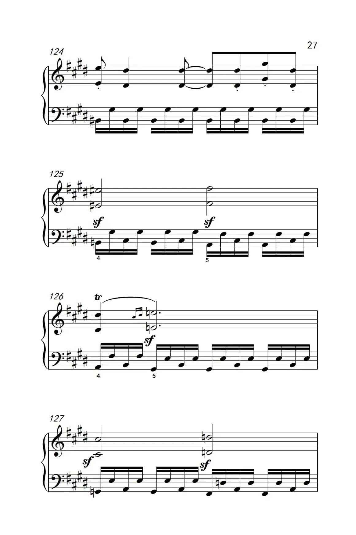 第十四号钢琴奏鸣曲（月光） 激动的急板