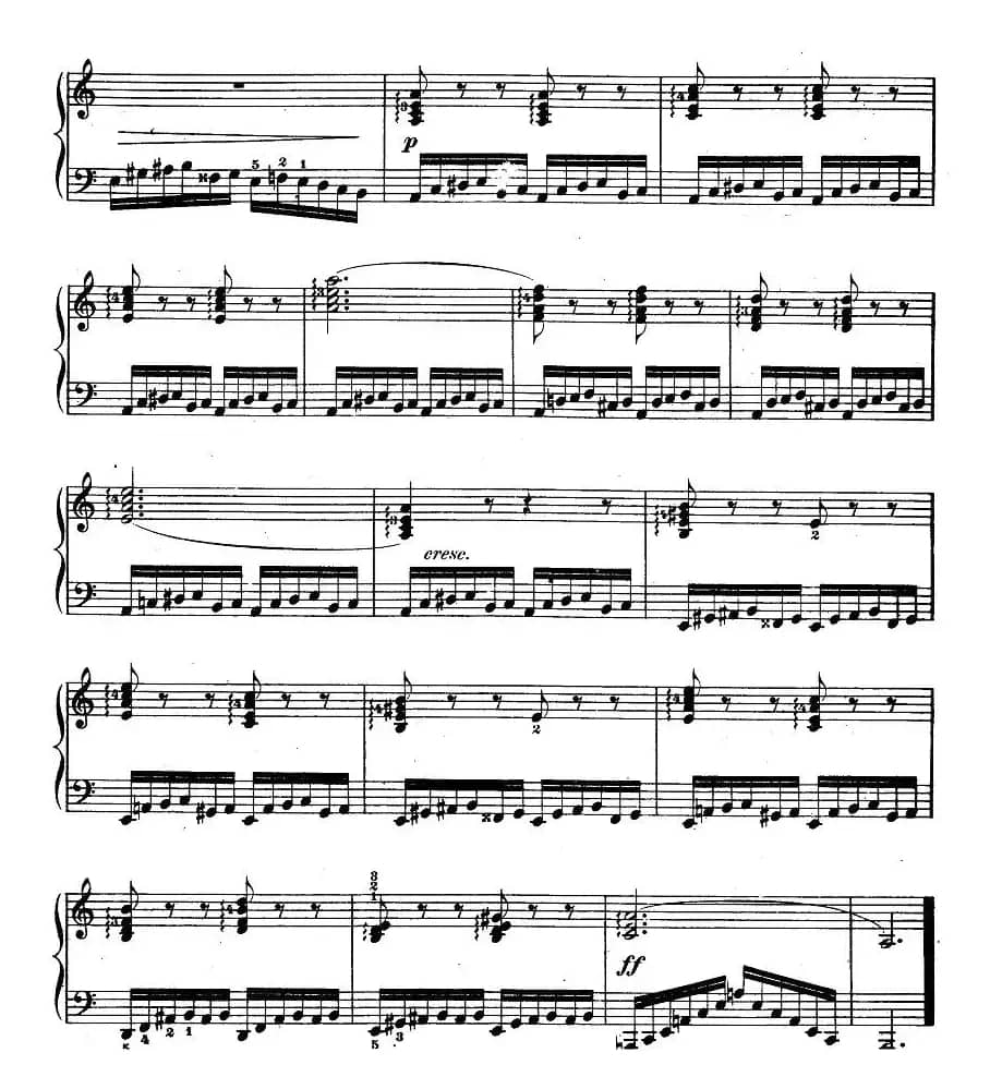 车尔尼《钢琴手指灵巧初步练习曲》之14