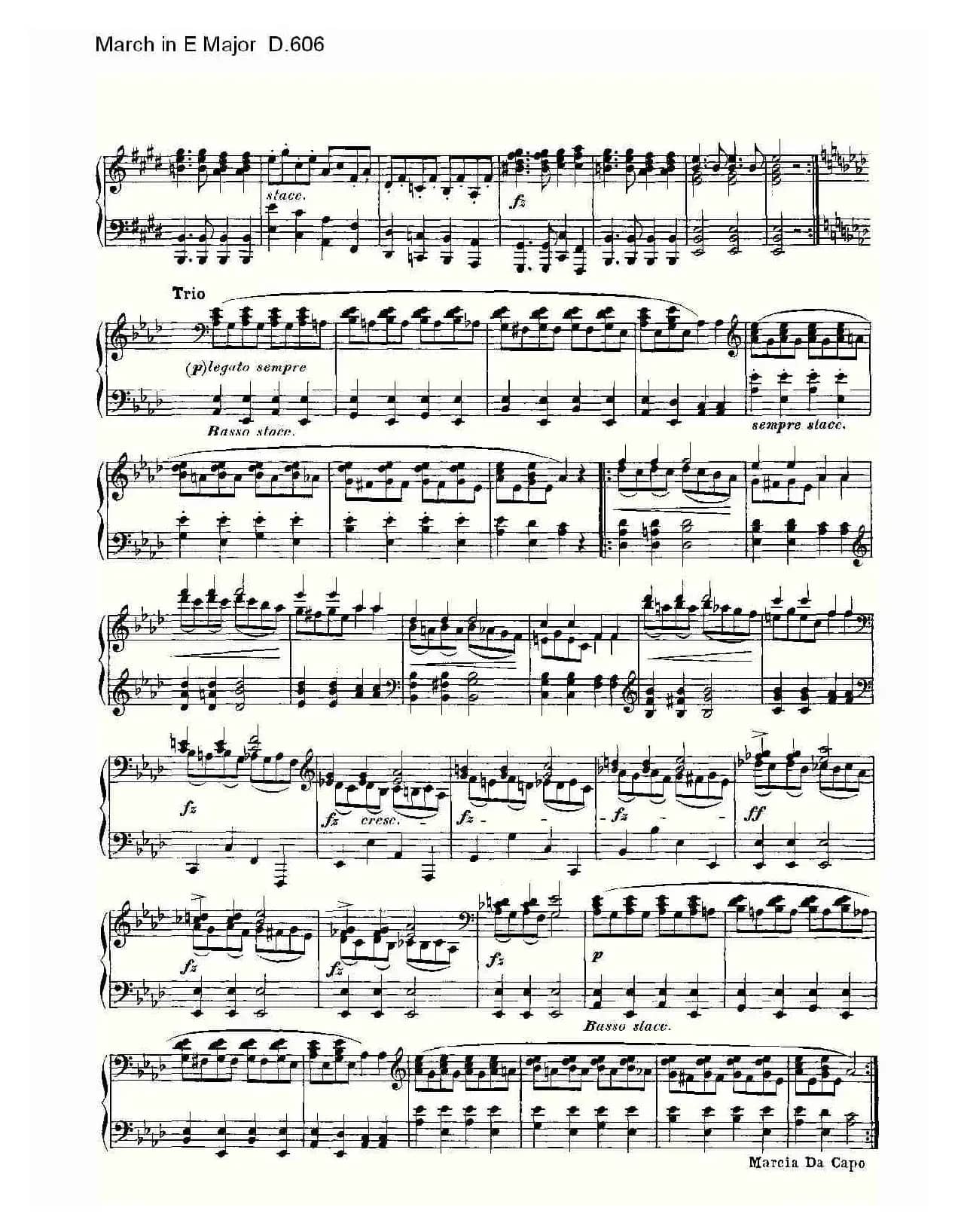 March in E Major D.606(E大调进行曲 D.606)
