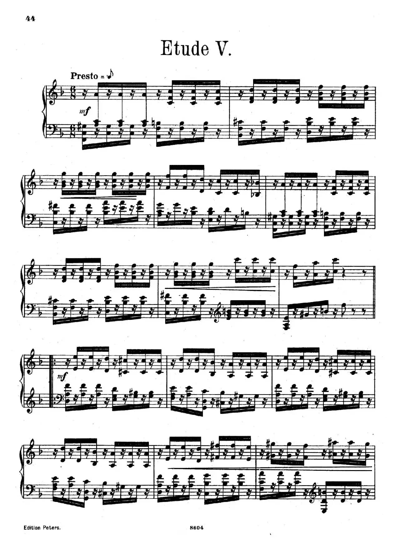 Six Etudes Op.23（6首练习曲·Ⅴ）