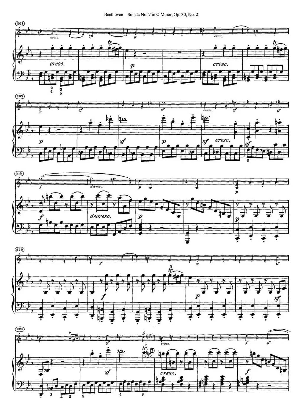 Violin Sonata No.7 in C Minor Op.30 No.2（小提琴+钢琴伴奏）