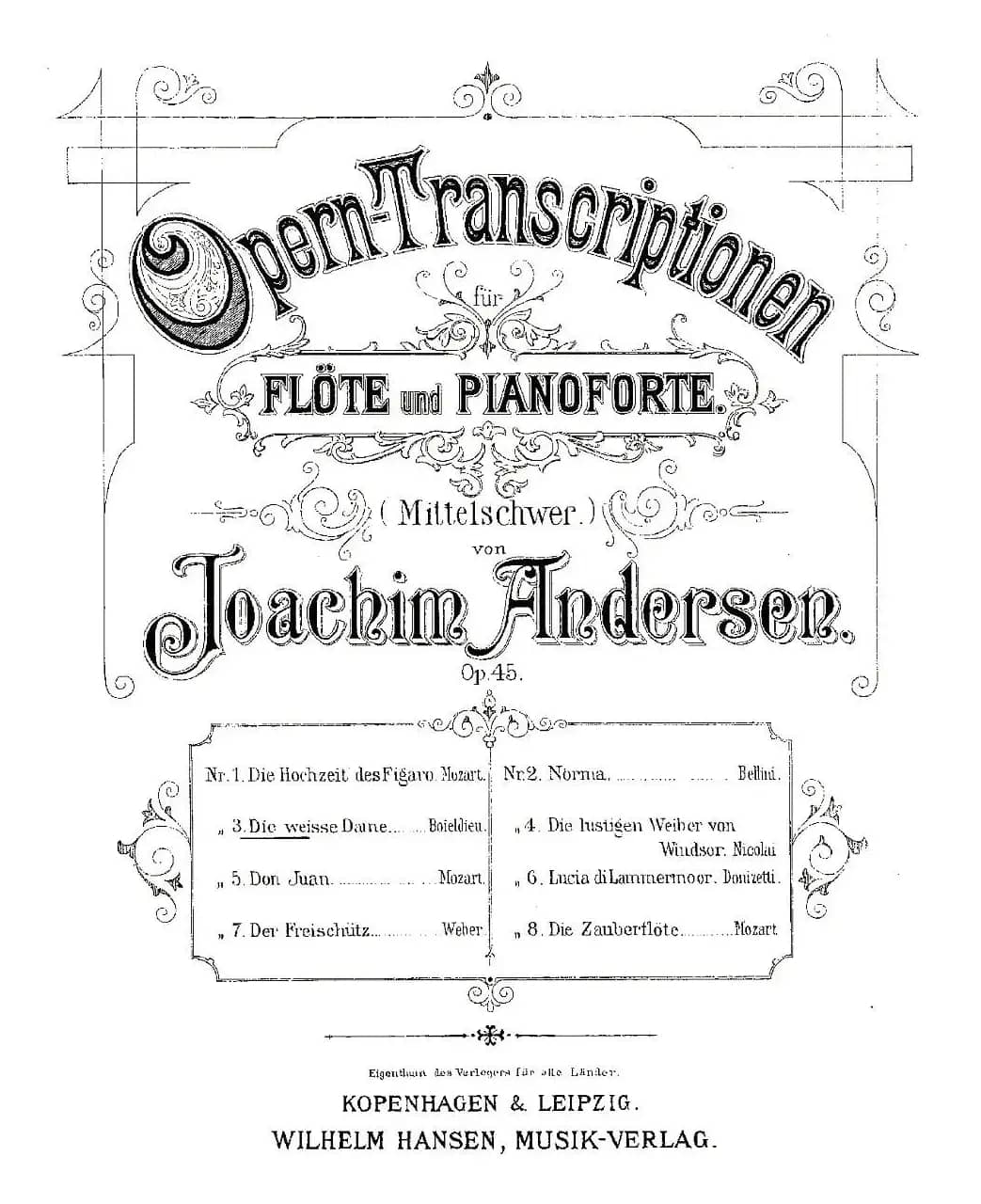 Opern-Transcriptionen.Op.45-3（长笛+钢琴伴奏）