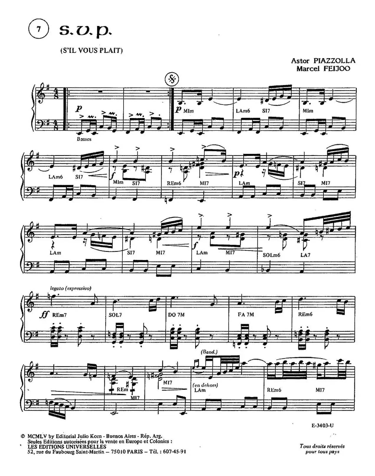 Piazzolla合集：7、S.V.P.