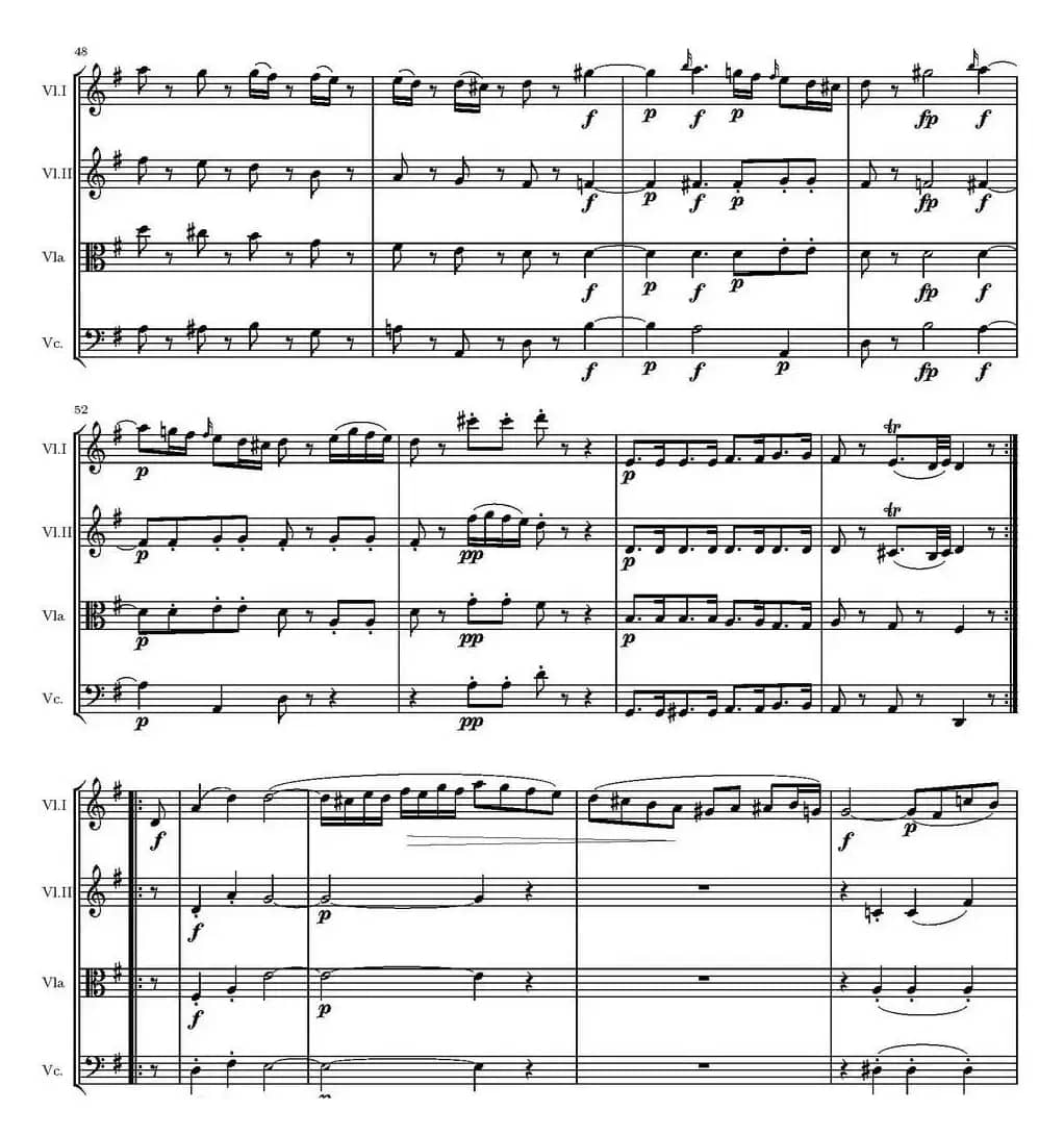 String Quartet KV.387（G大调弦乐四重奏）