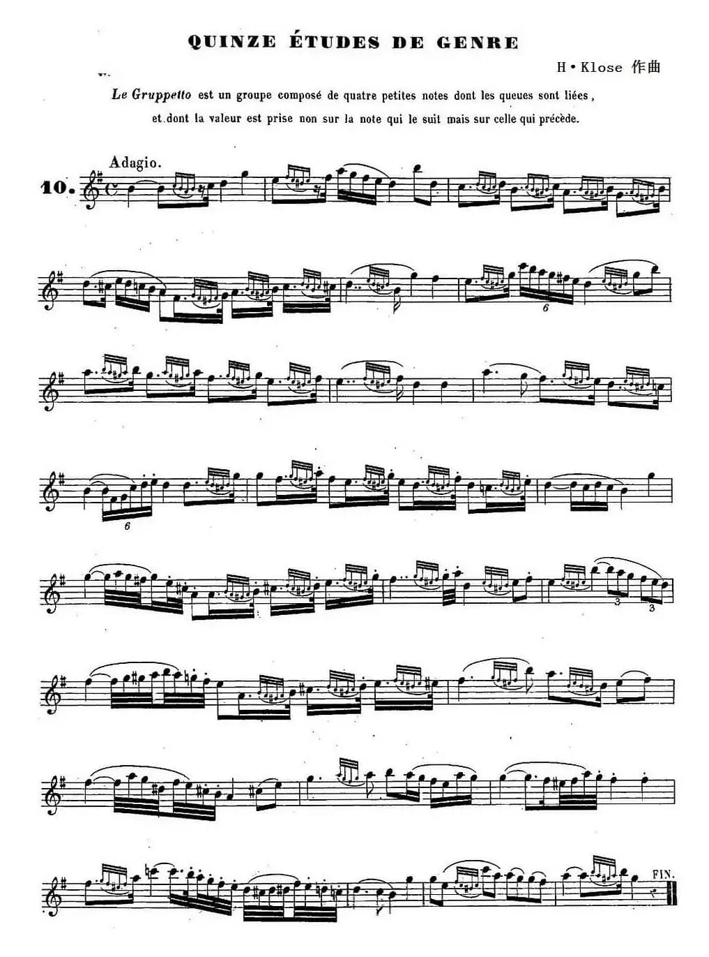 H·Klose练习曲（Quinze etudes de genre—10）