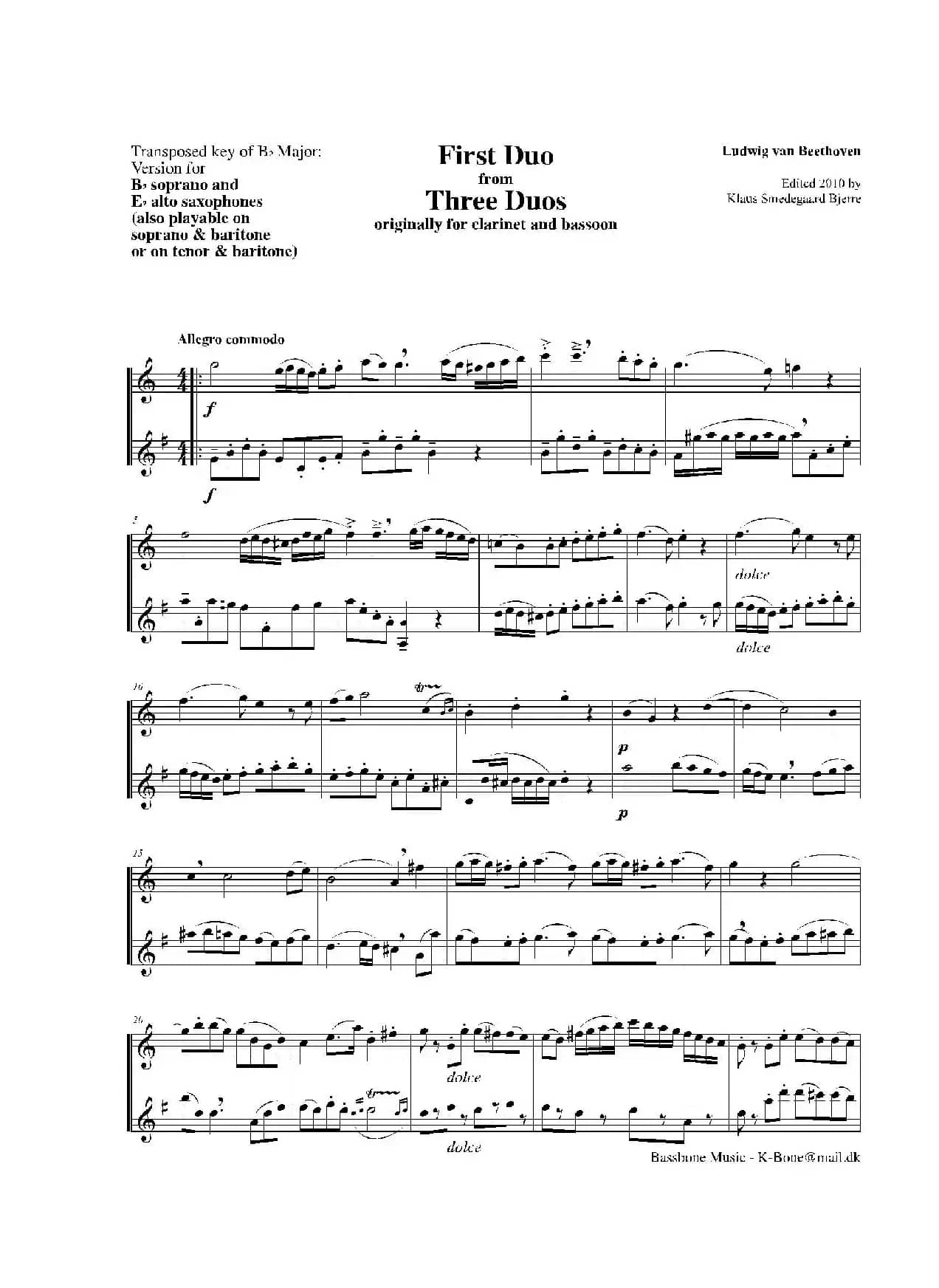 C大调二重奏—1（3首二重奏之一）