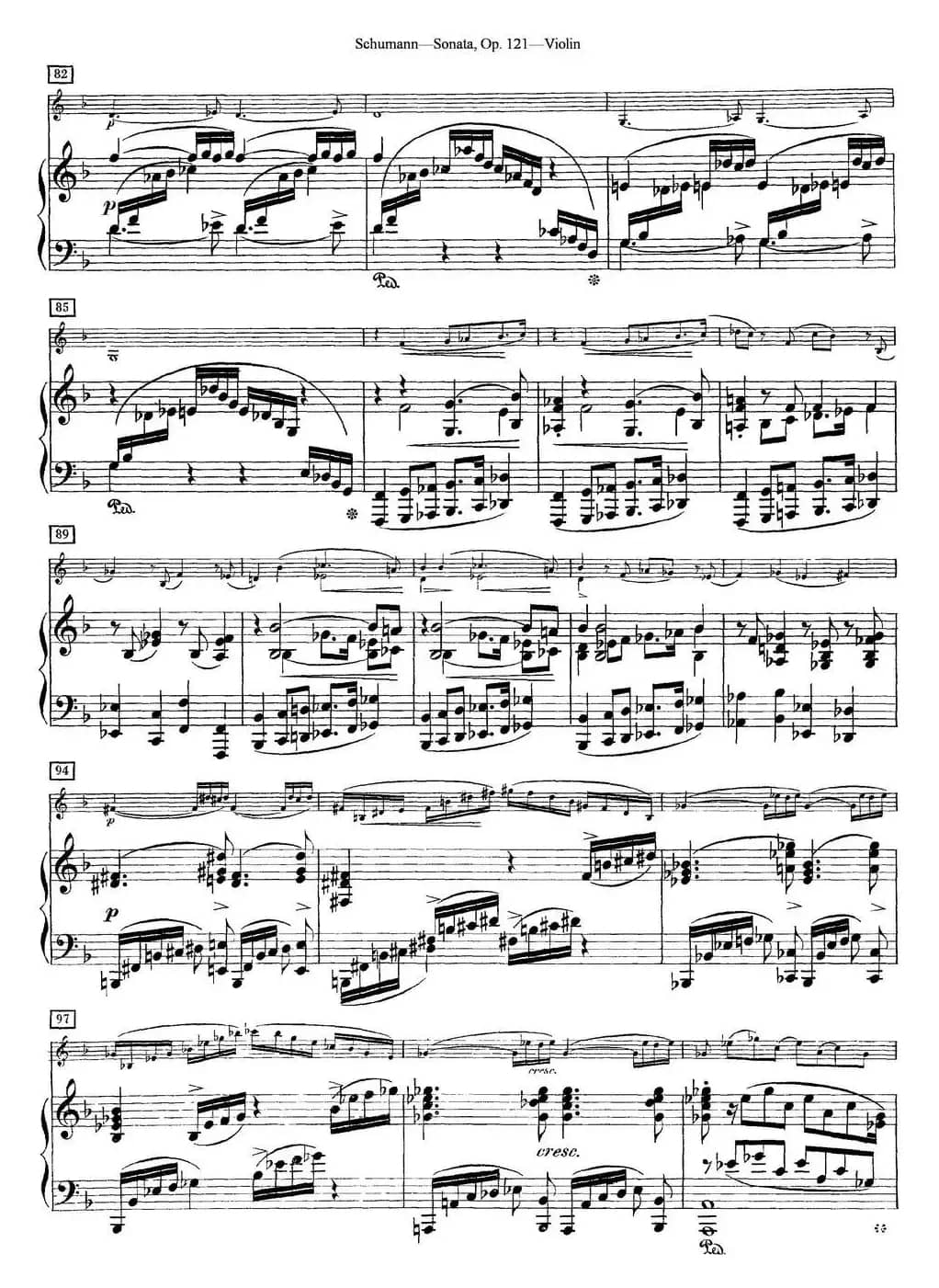 Violin Sonata Op.121（小提琴+钢琴伴奏）