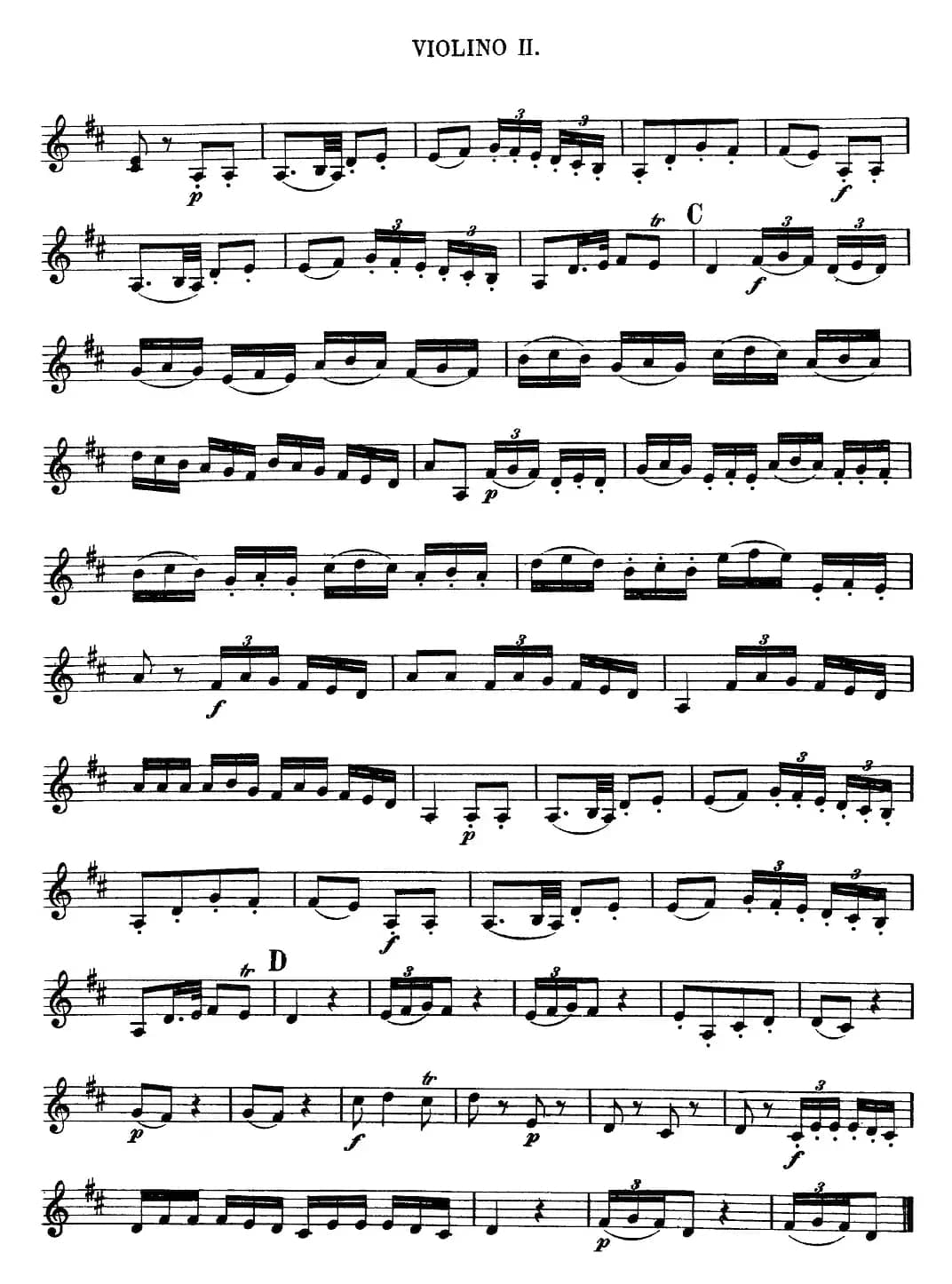 Mozart《Quartet No.13 in D Minor,K.173》（Violin 2分谱）