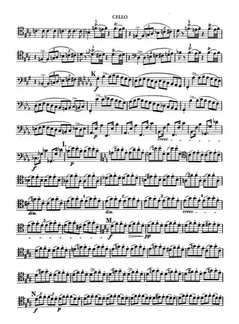 TROUT-QUARTET（大提琴谱）