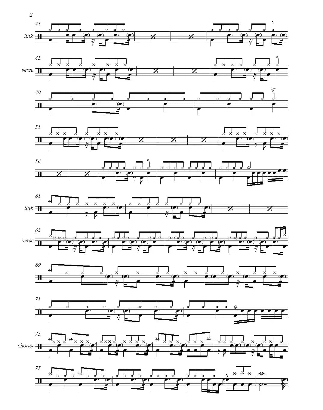 Californication（鼓谱）