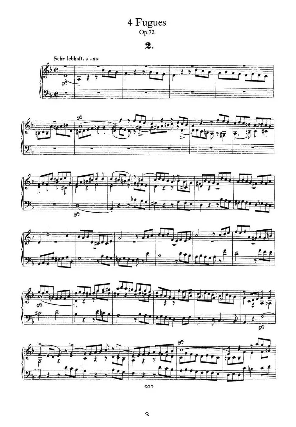 Four Fugues Op·72（4首赋格·2）