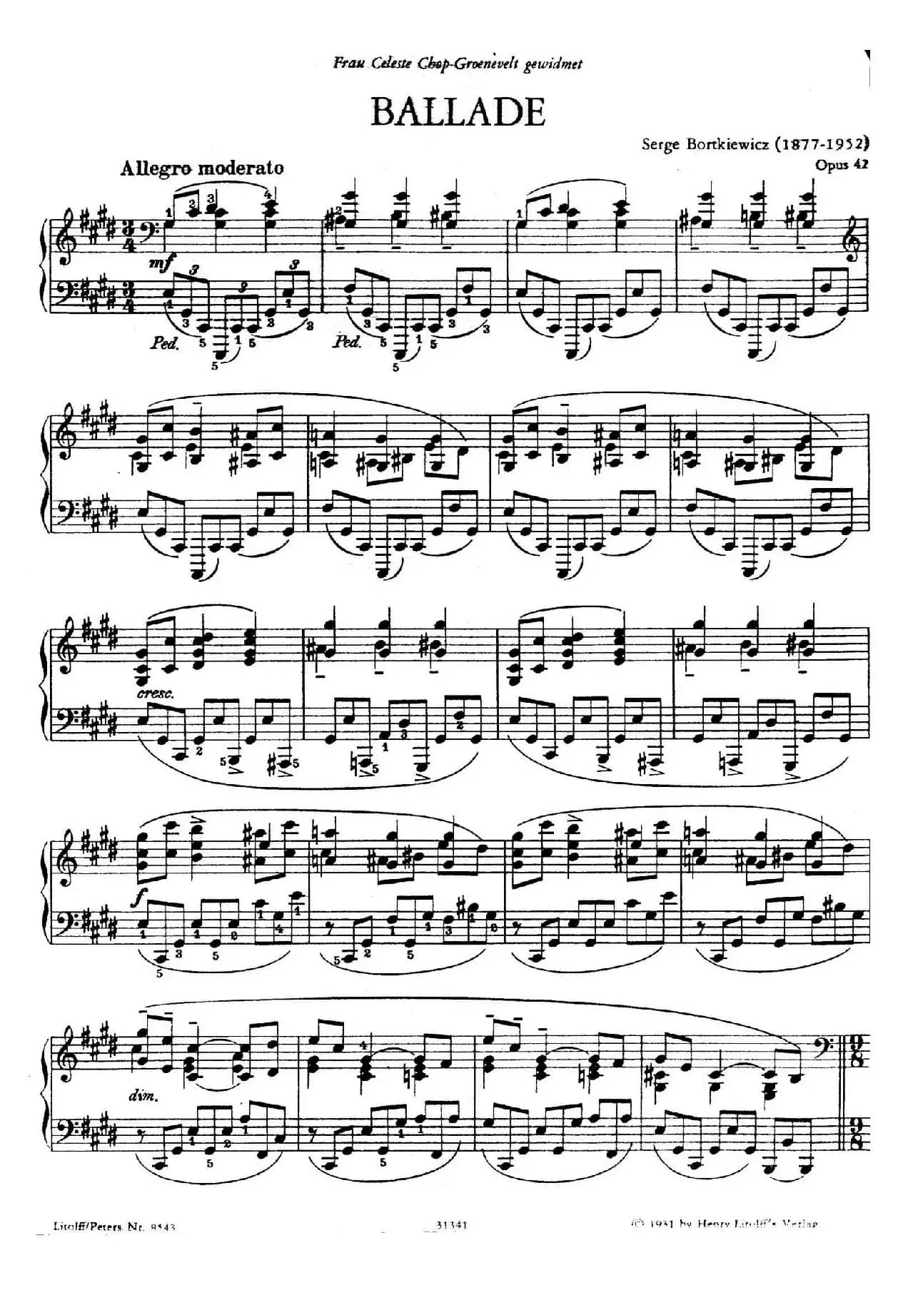 Ballade in c-sharp Minor Op.42（升c小调叙事曲）