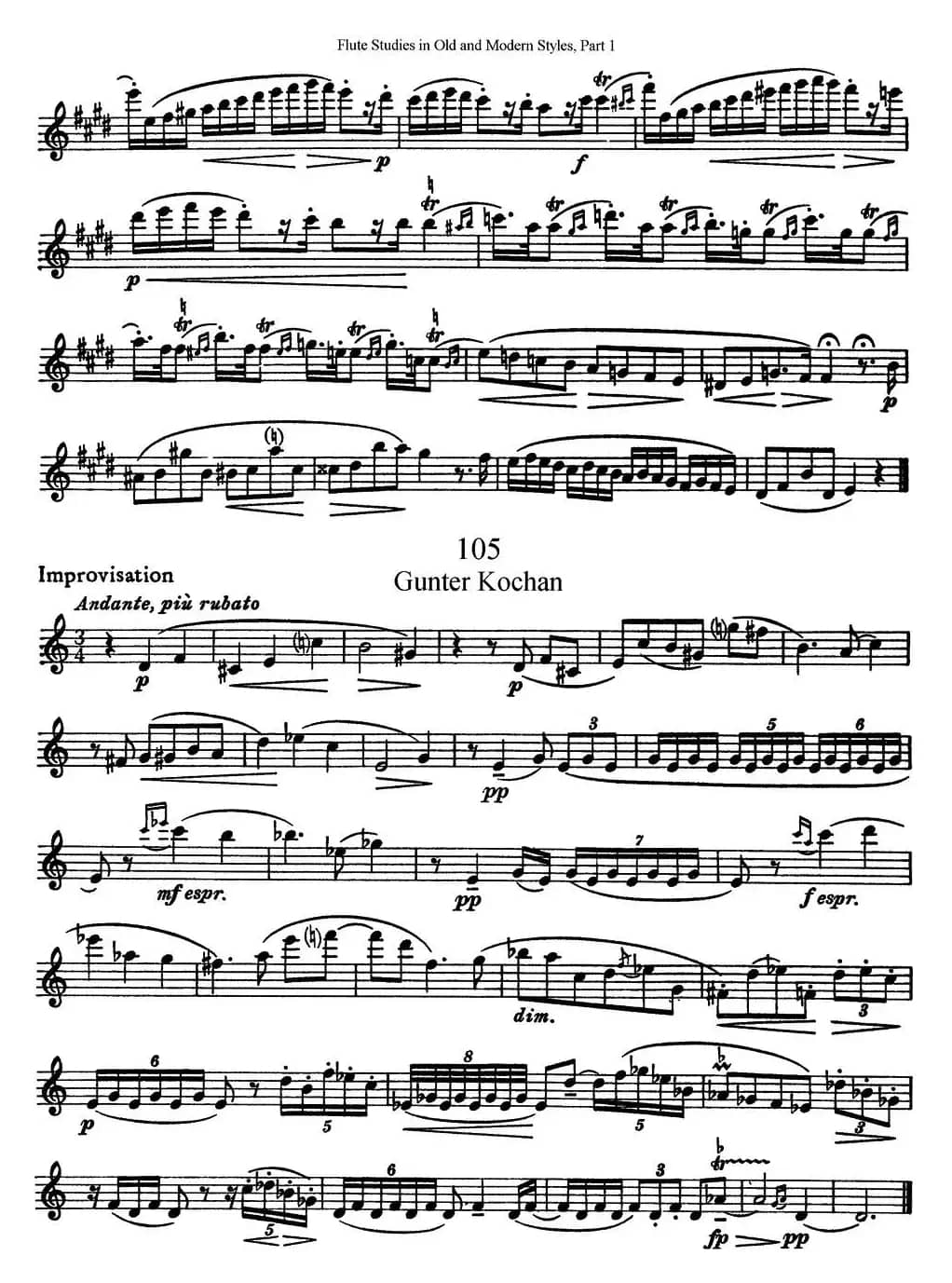 斯勒新老风格长笛练习重奏曲（第一部分）（NO.104-NO.105）