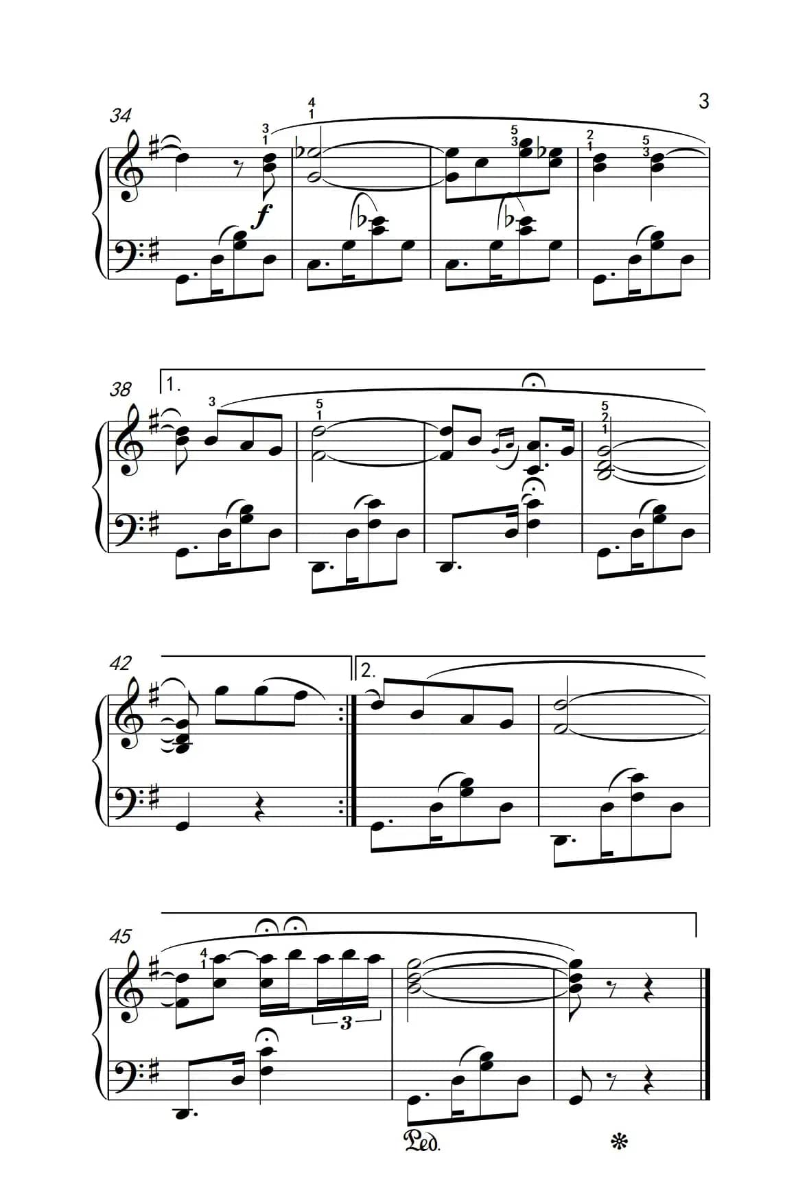 哦！我的太阳（老年大学 钢琴教程 3）