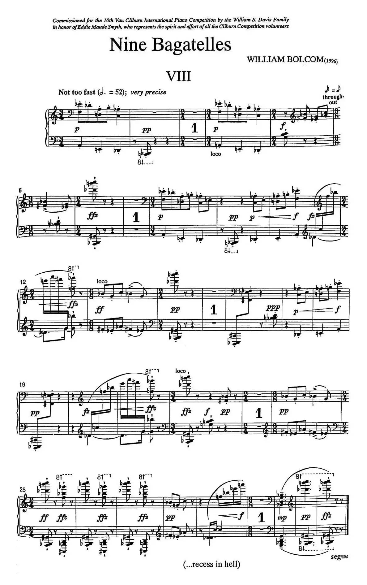 Nine Bagatelles （9首小品）（Ⅷ）