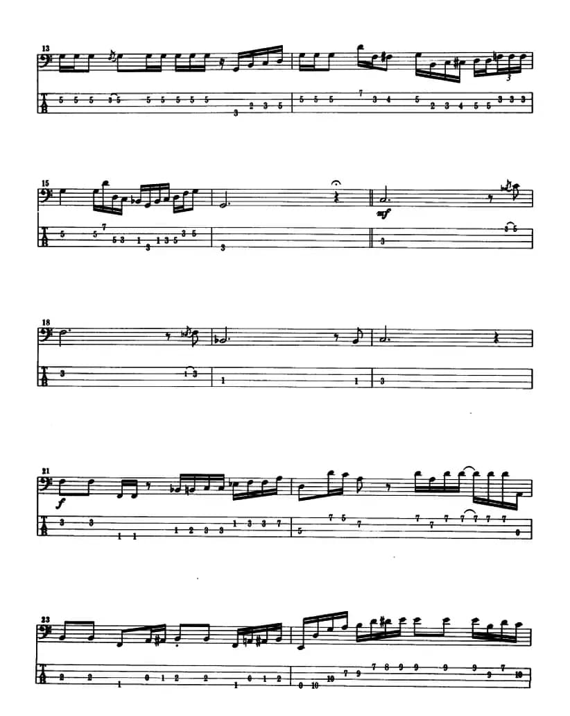 电贝司专业等级第六级（二、必弹曲目：独奏曲）