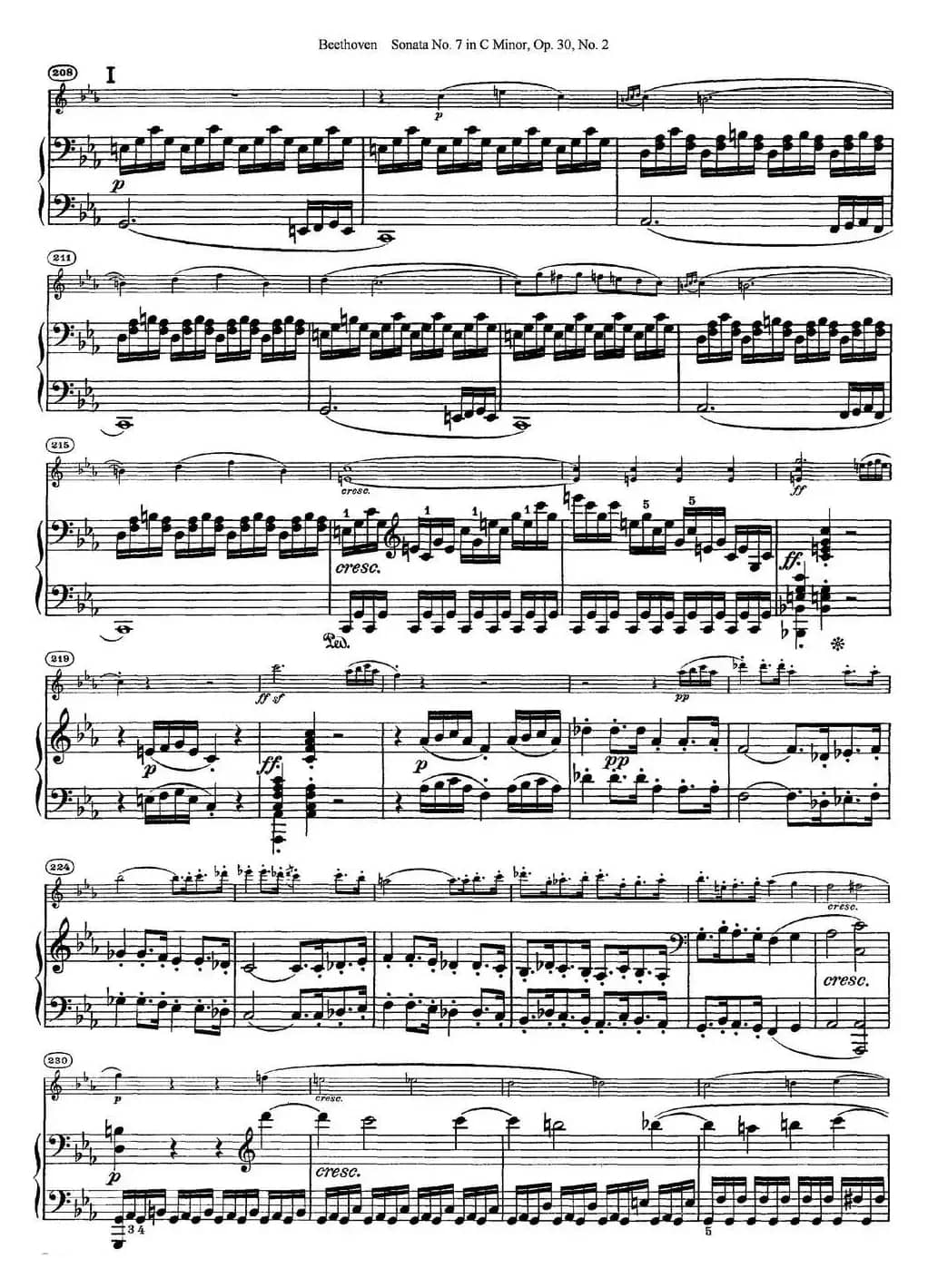 Violin Sonata No.7 in C Minor Op.30 No.2（小提琴+钢琴伴奏）