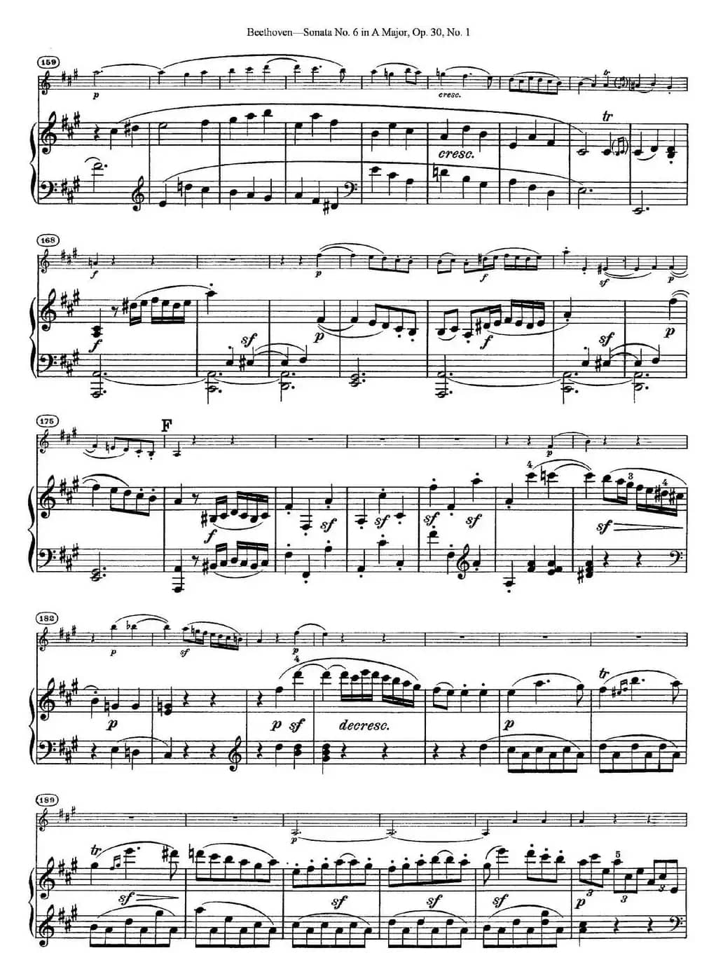 Violin Sonata No.6 in A Major Op.30 No.1（小提琴+钢琴伴奏）
